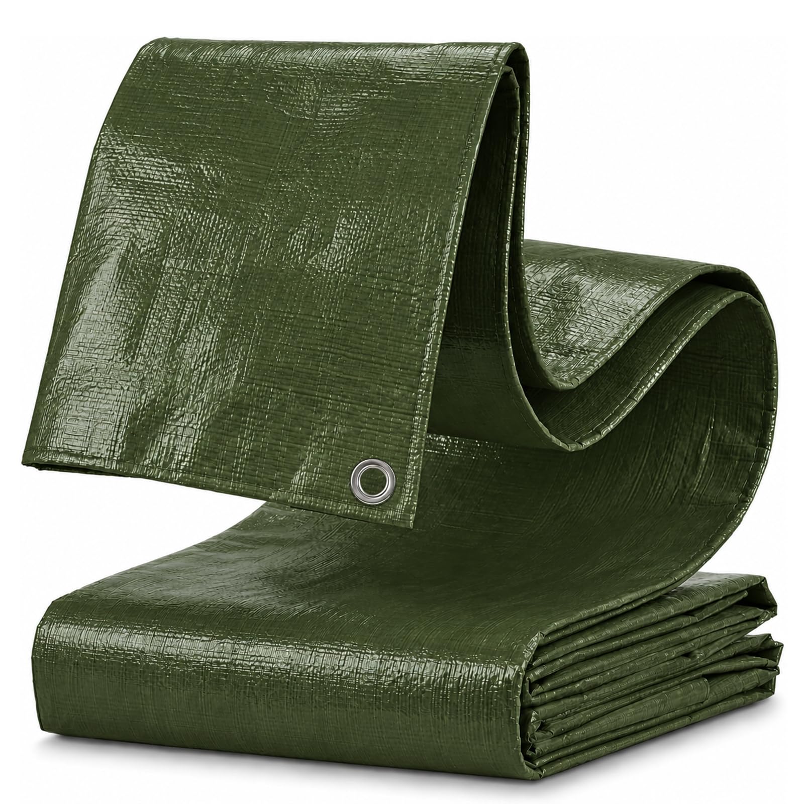 ZORVENIX Tarpaulin 5x6m, 120 g/m² Waterproof, Tear-Resistant, Green
