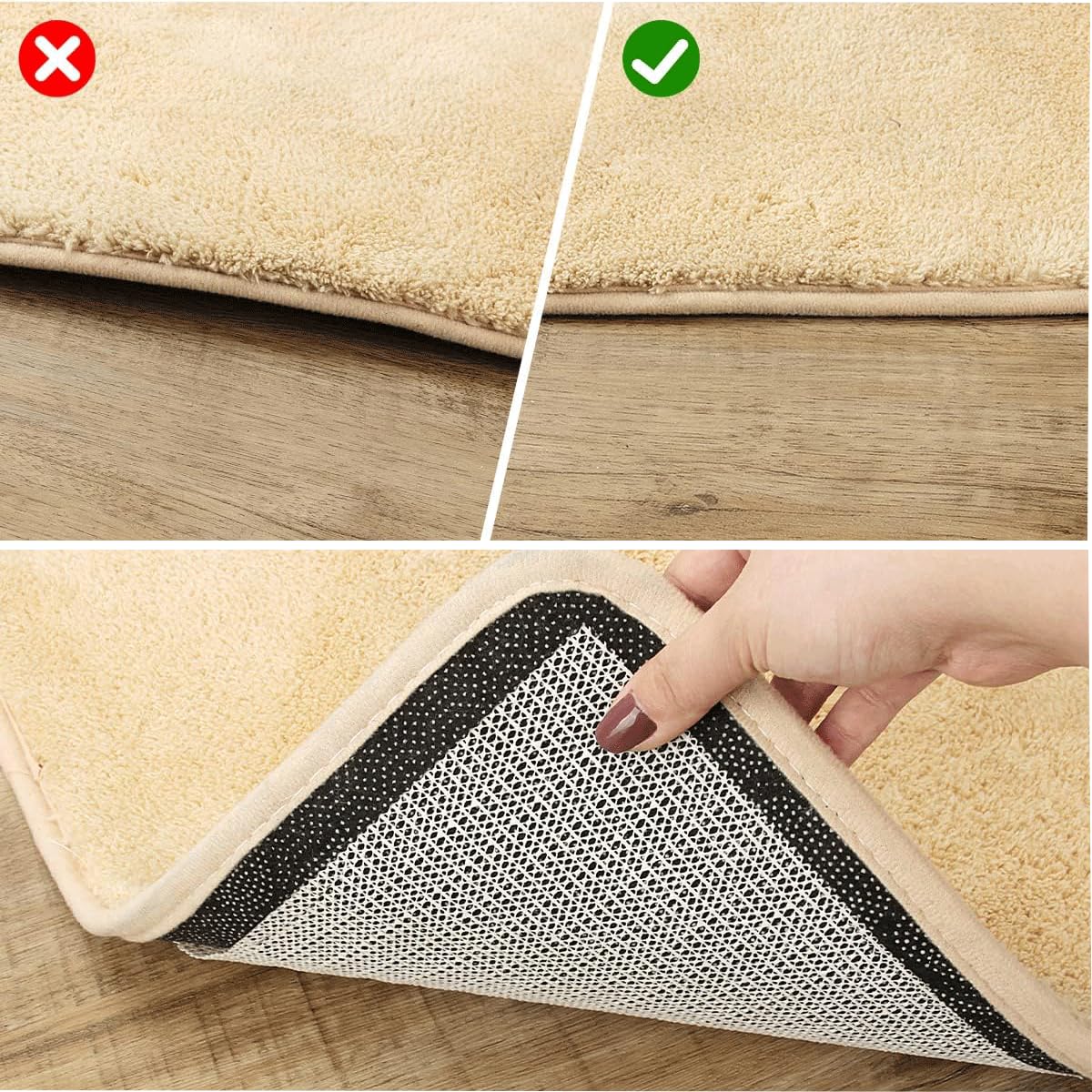 1 Pack 90x200cm Non-Slip Rug Pad Gripper, Multipurpose Anti-Slip Underlay for Rugs Drawers, Shelves & Hard Smooth Floors (Beige) - Image 4
