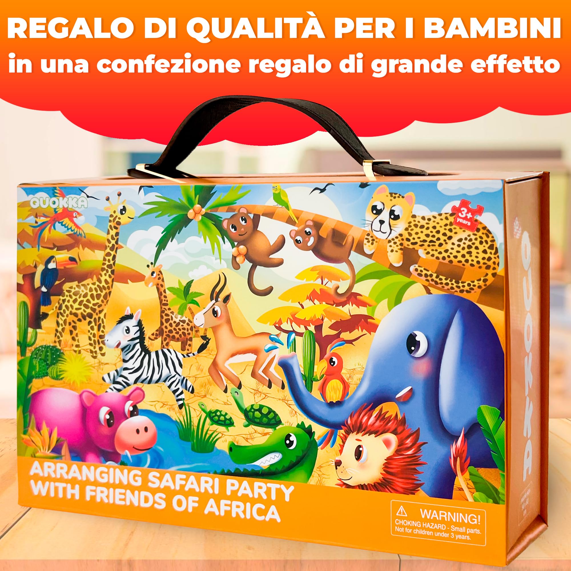 QUOKKA Puzzle Grandi Bambini 2 3 4 Anni - 60x90 cm Puzzle 48 Pezzi Gigante da Pavimento Bambini 5 6 Anni - Giochi Educativi - Grande Giocattolo Africa per Ragazzi e Ragazze dai 2 ai 6