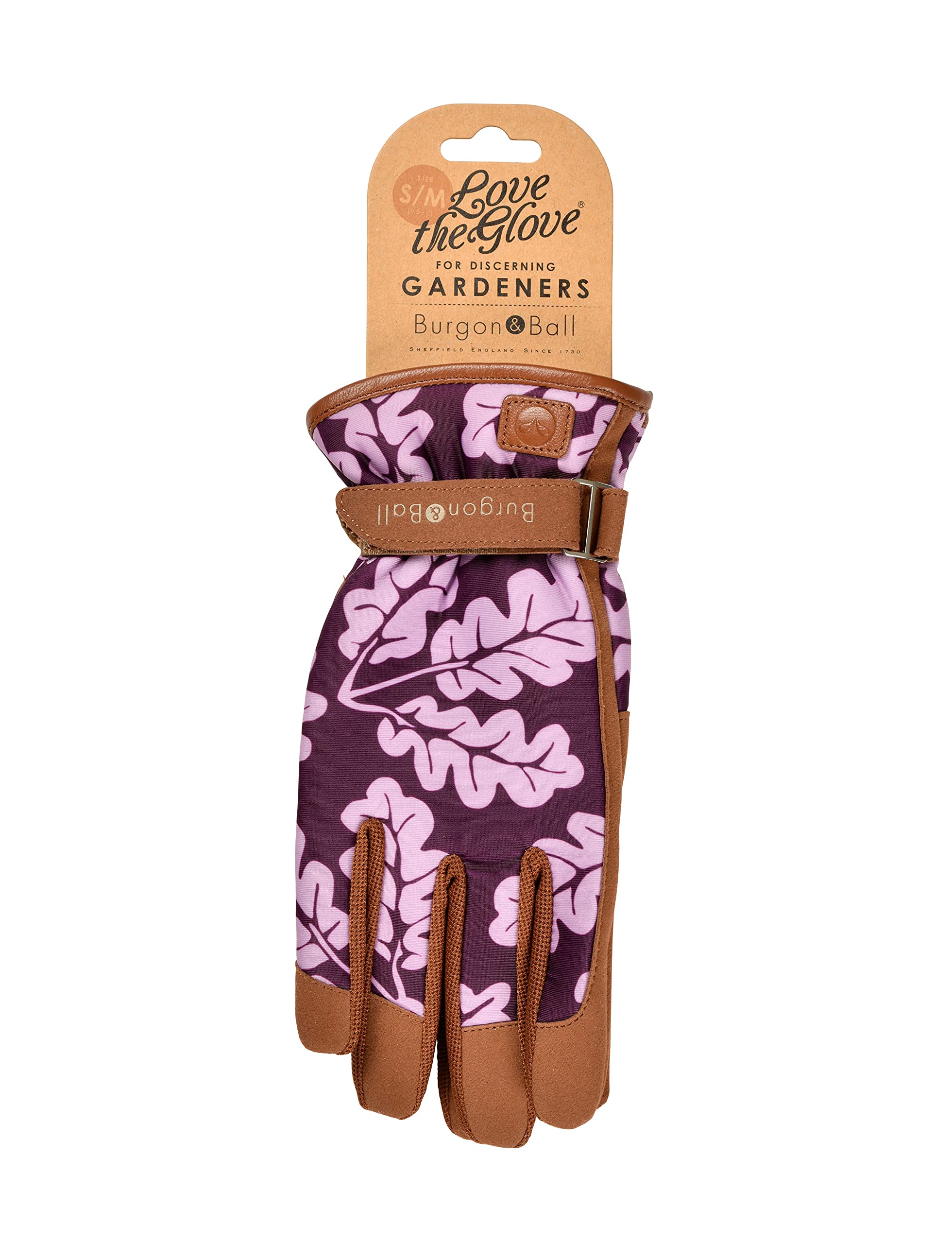 Corona Burgon & Ball Love Oakleaf Damen-Handschuhe, Größe S/M, Gartenarbeit, Hände, GLO/OAKPLUMSM