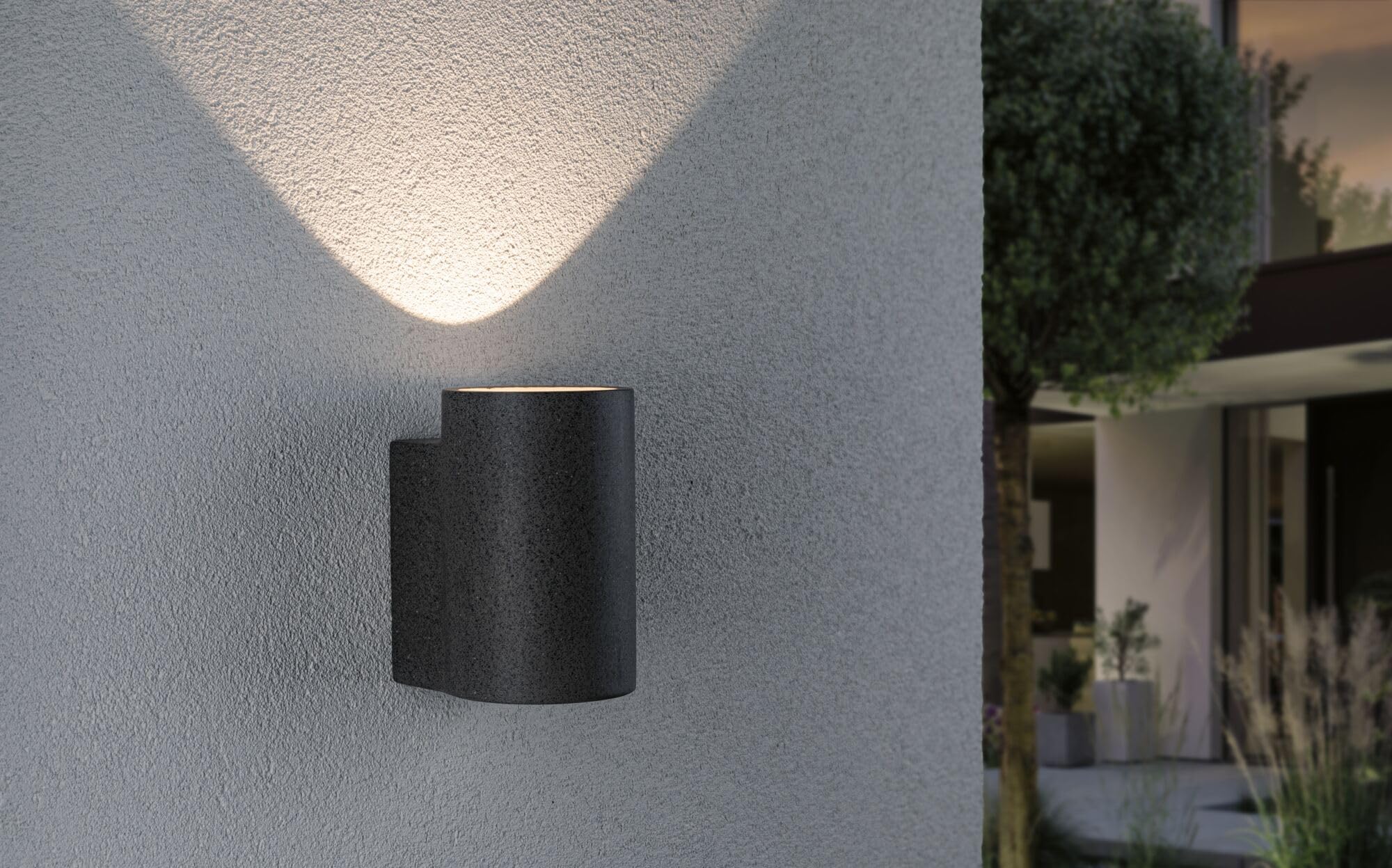 Paulmann 94500 Luminaire d'extérieur LED Concrea IP44 incl. 1x6,8 watts appliques d'extérieur grès noir éclairage de jardin béton 3000 K