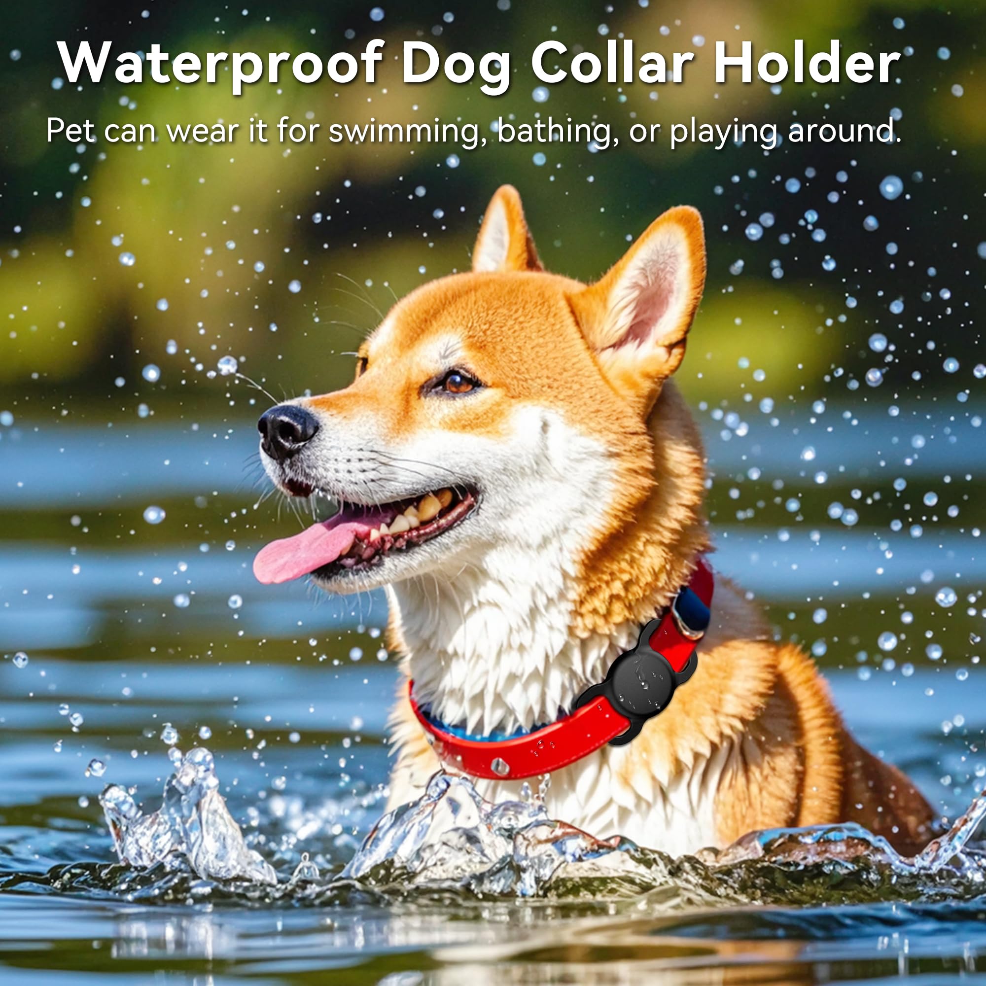 Waterproof Tracker Dog Collar Holder, GPS Dog/Cat Trackers (Smart Tag Included), Works with iOS (Only) Find My App, for Dogs Cats Pets -1 Pack Black - image 5