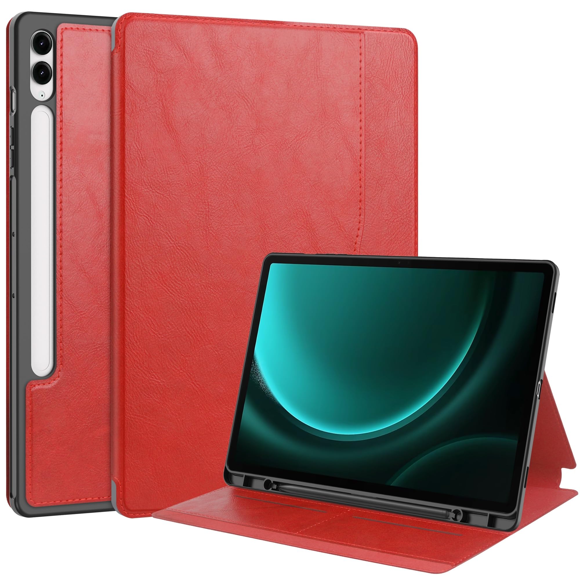 Custodia protettiva per tablet PC in pelle di alta qualità, custodia per tablet compatibile con Samsung Galaxy Tab S9 Plus 12,4 pollici 2023 X810/X816B/X818U Funzione sleep/wake, guscio protettivo a