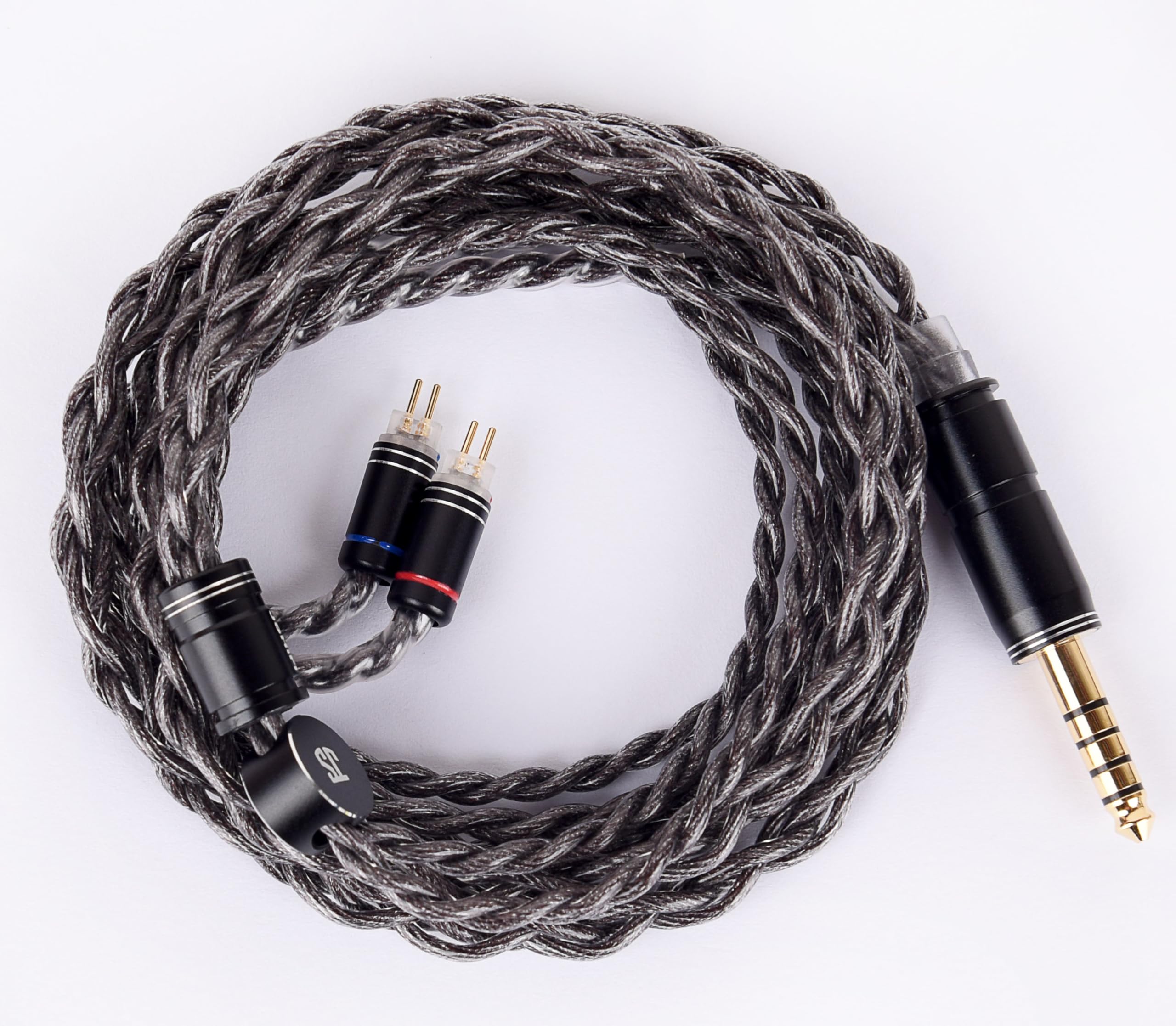 【JSHiFi-Obsidian】2pin4.4mmリケーブル グラフェン線材 CIEM 2pin 0.78mmイヤホンアップグレードケーブル 4.4mmバランスイヤフォン交換ケーブル (2pin4.4mm)