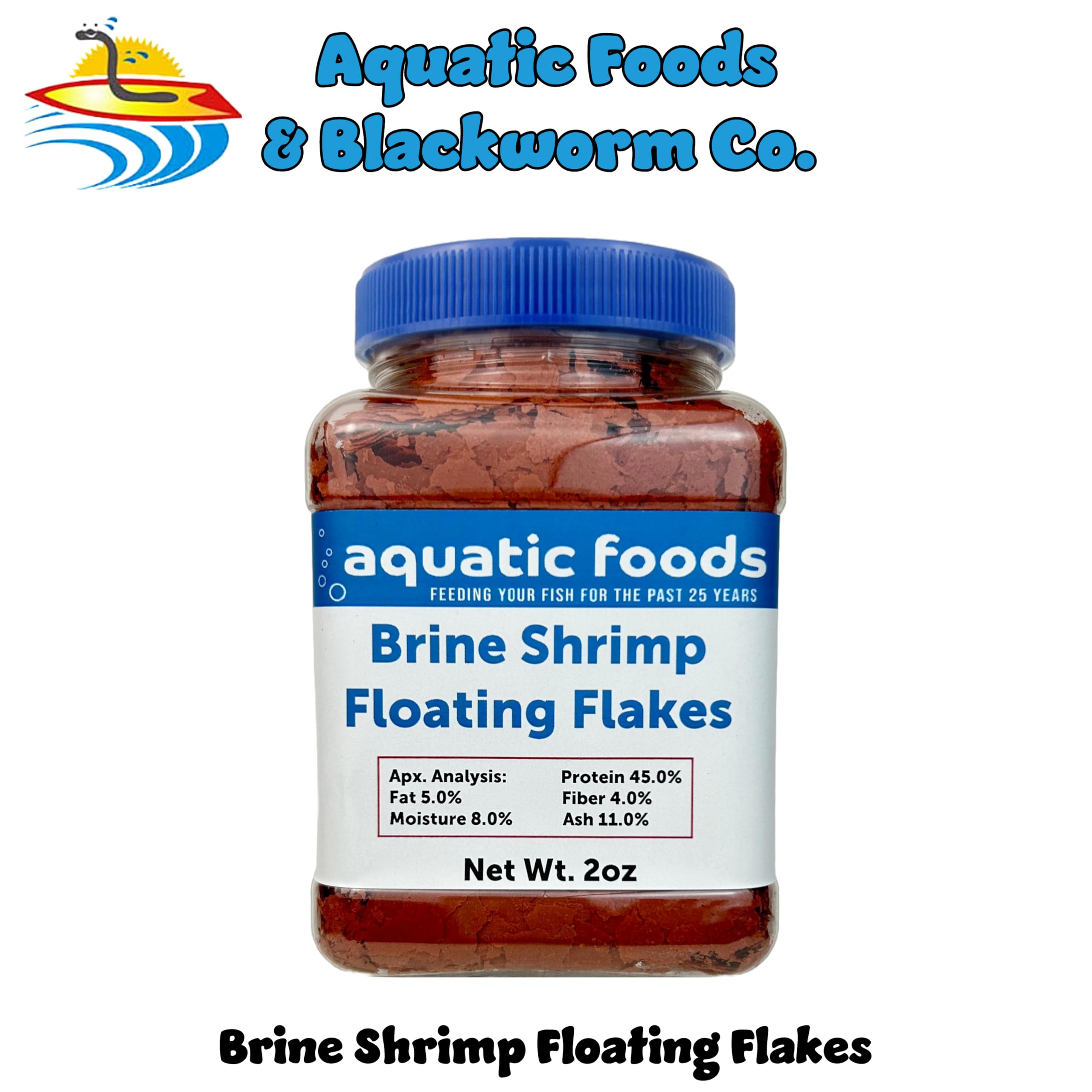 Aquatic Foods Inc. Brine Shrimp Flakes for All Freshwater & Marine Fish, 2oz