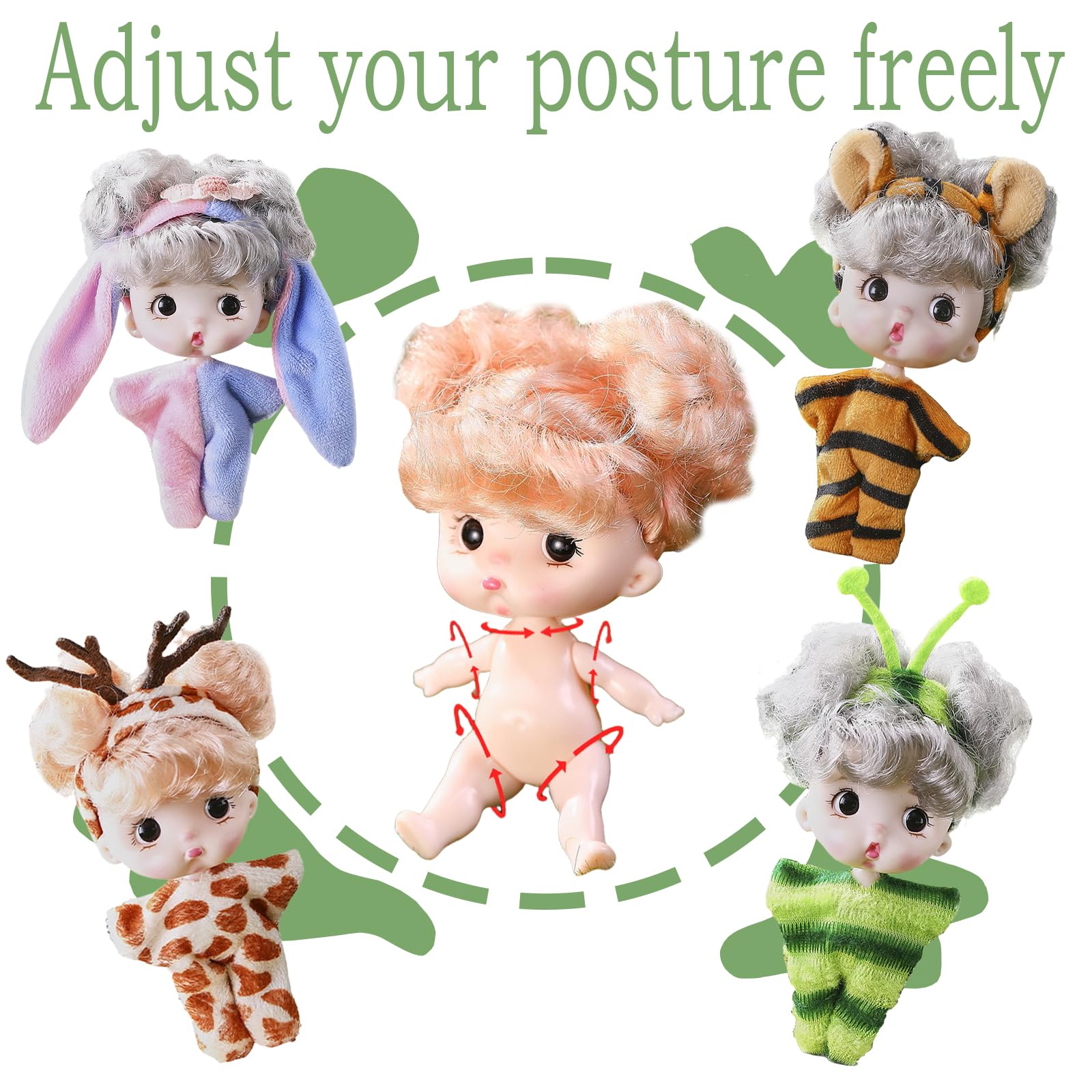 Mini Reborn Baby Dolls - Realistic Tiny Babies with Animal Clothes, 3 Pcs Sleeping Rebirth Dolls for Kids - Image 3