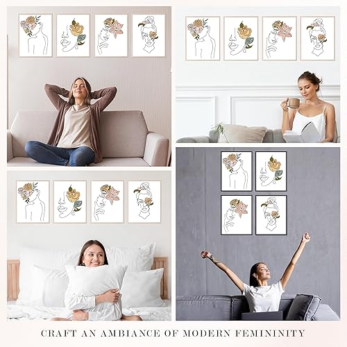 Miniatura 3 de Insire Arte de pared feminista, arte de línea, arte de pared de silueta, arte de pared femenino, decoración de pared femenina, arte de pared de