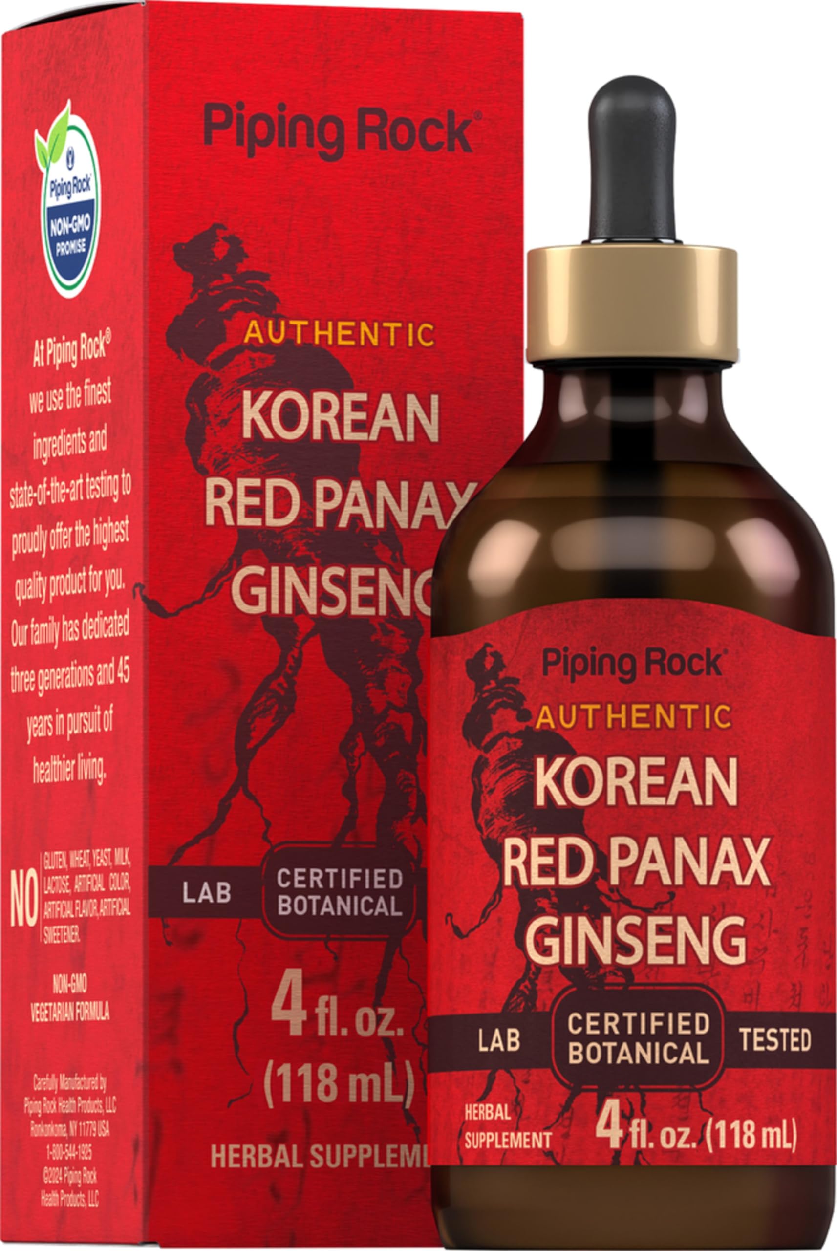 Korean Red Ginseng Liquid Extract | 4 Fl Oz | Panax Root Extract | Alcohol Free Tincture | Vegetarian, Non-GMO, Gluten Free Supplement