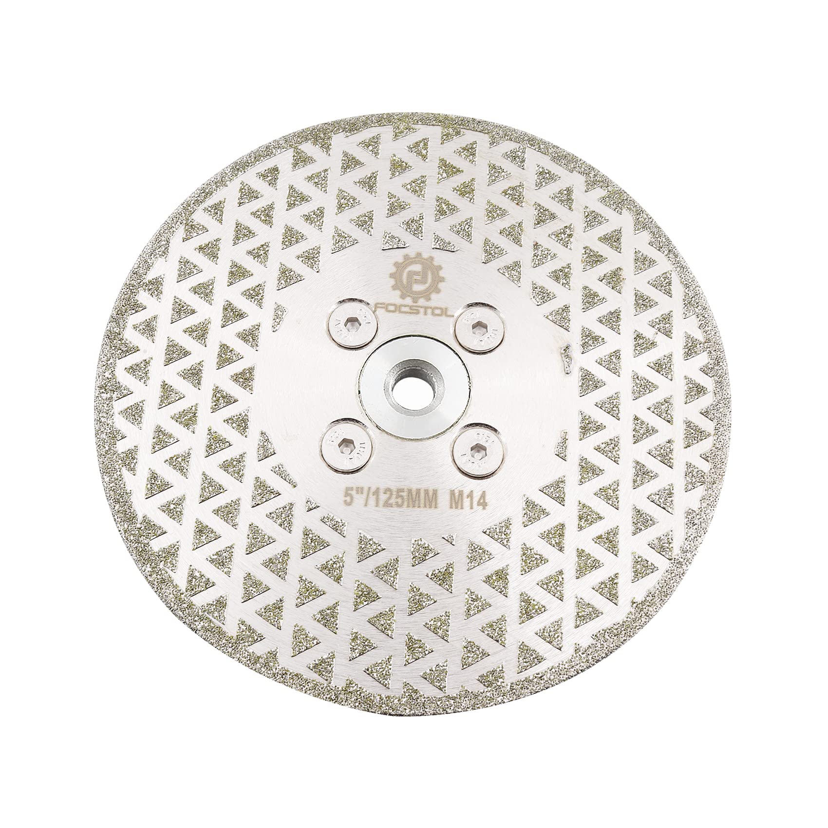 FOCSTOL Diamond Cutting Grinding Disc - 125mm Electroplated Double Side Diamond Blade for Granite Marble Procelain Ceramic Tile Quartz M14 Thread