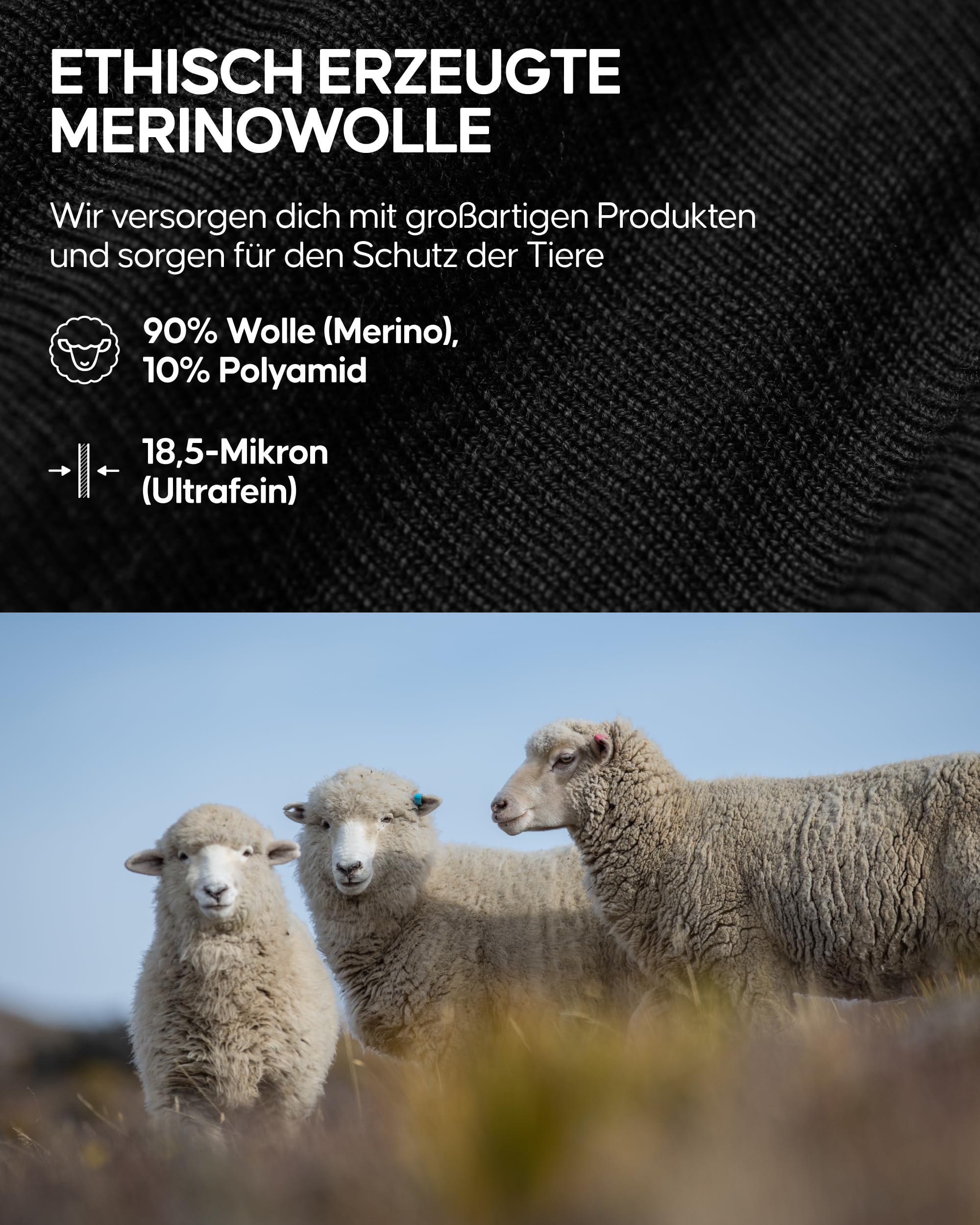 DANISH ENDURANCE Merinowolle Schal, Premium Qualität, Merino Winterschal, Warmes Halstuch, Thermo-Schal, Weich & Warm, Unisex, für Damen & Herren