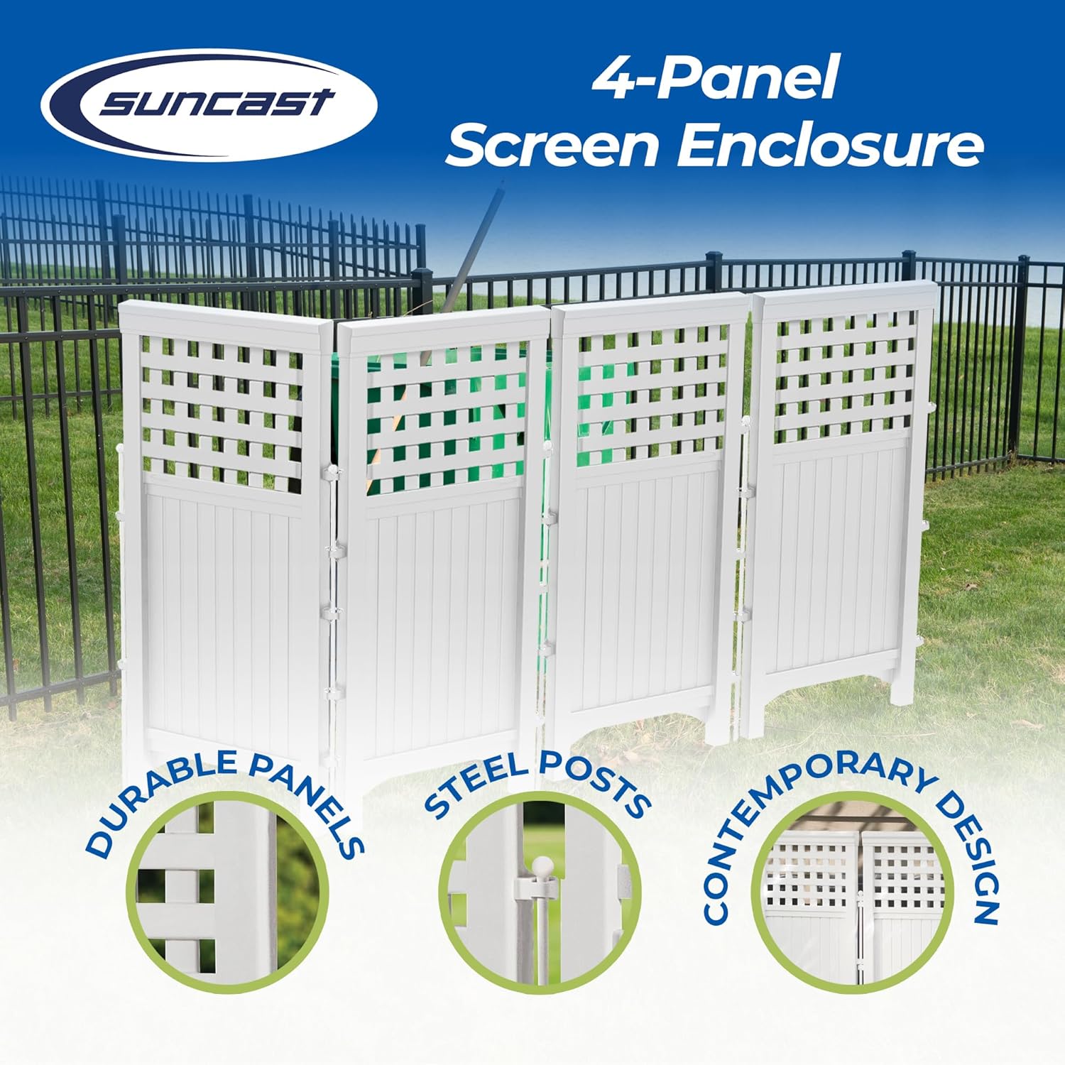 Suncast White Resin 4-Panel Outdoor Screen Enclosure