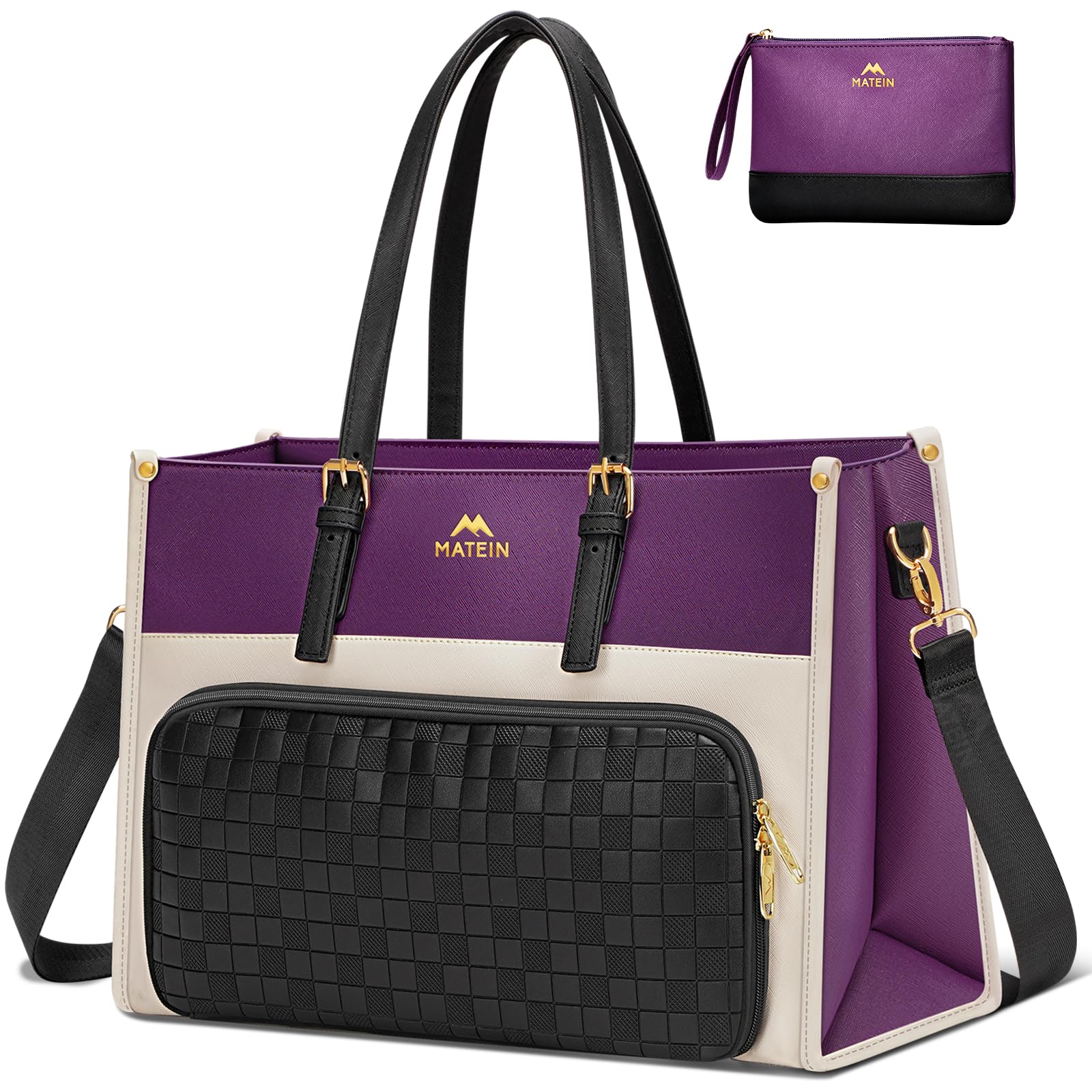 MATEIN Bolso Portatil Mujer de 15.6 Pulgadas, Bolso Mujer Grande, Morado