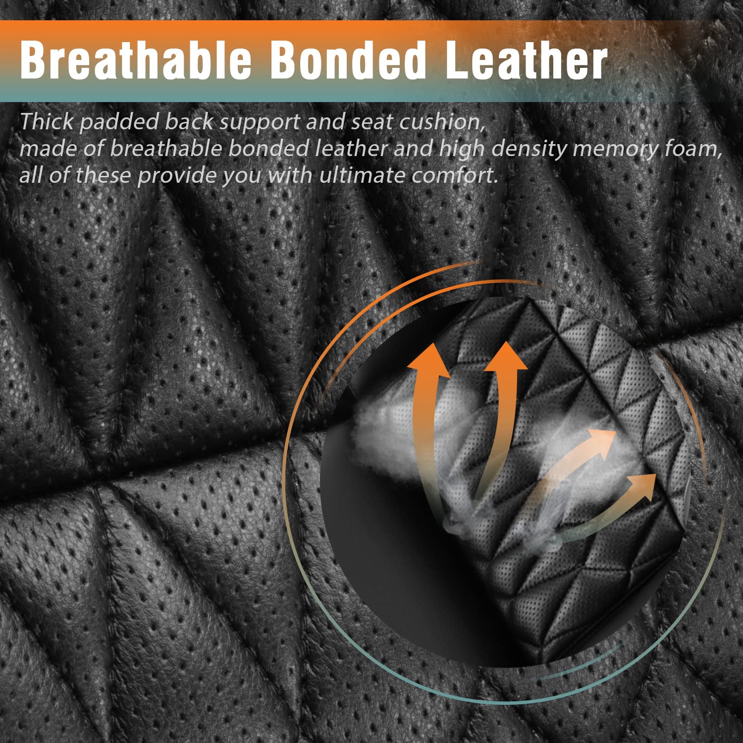 Big and Tall 400lbs Office Chair - Adjustable Lumbar Support Quiet Rubber Wheels Heavy Duty Metal Base High — view 8