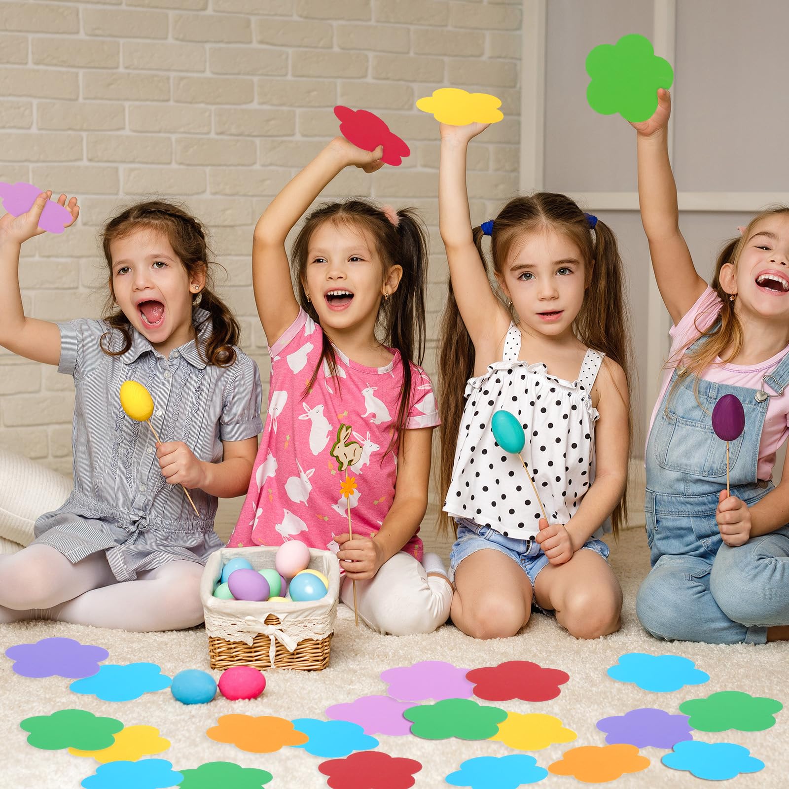 108 Stück Blumen Handgeschnittenes 4 Zoll Blumenmodellierung Papierausschnitte Blumen Papier Buntes Papier Moderationskoffer Geeignet für Pinnwand Wanddekoration Büromaterial DIY Party Dekoration