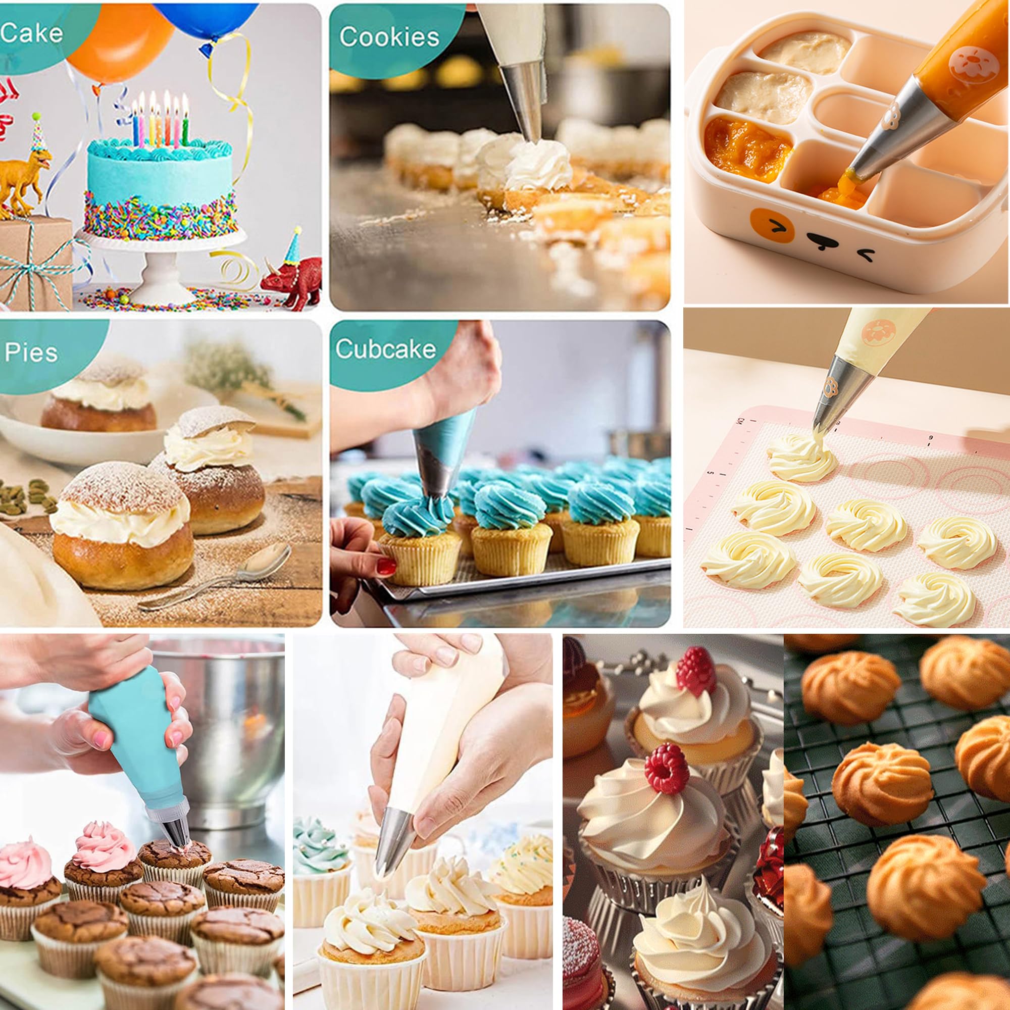 Lar Piping Tips - Juego de 6 boquillas profesionales de repostería para cupcakes, pasteles, postes, galletas y churros - Ideal para amantes de la detención de pasteles