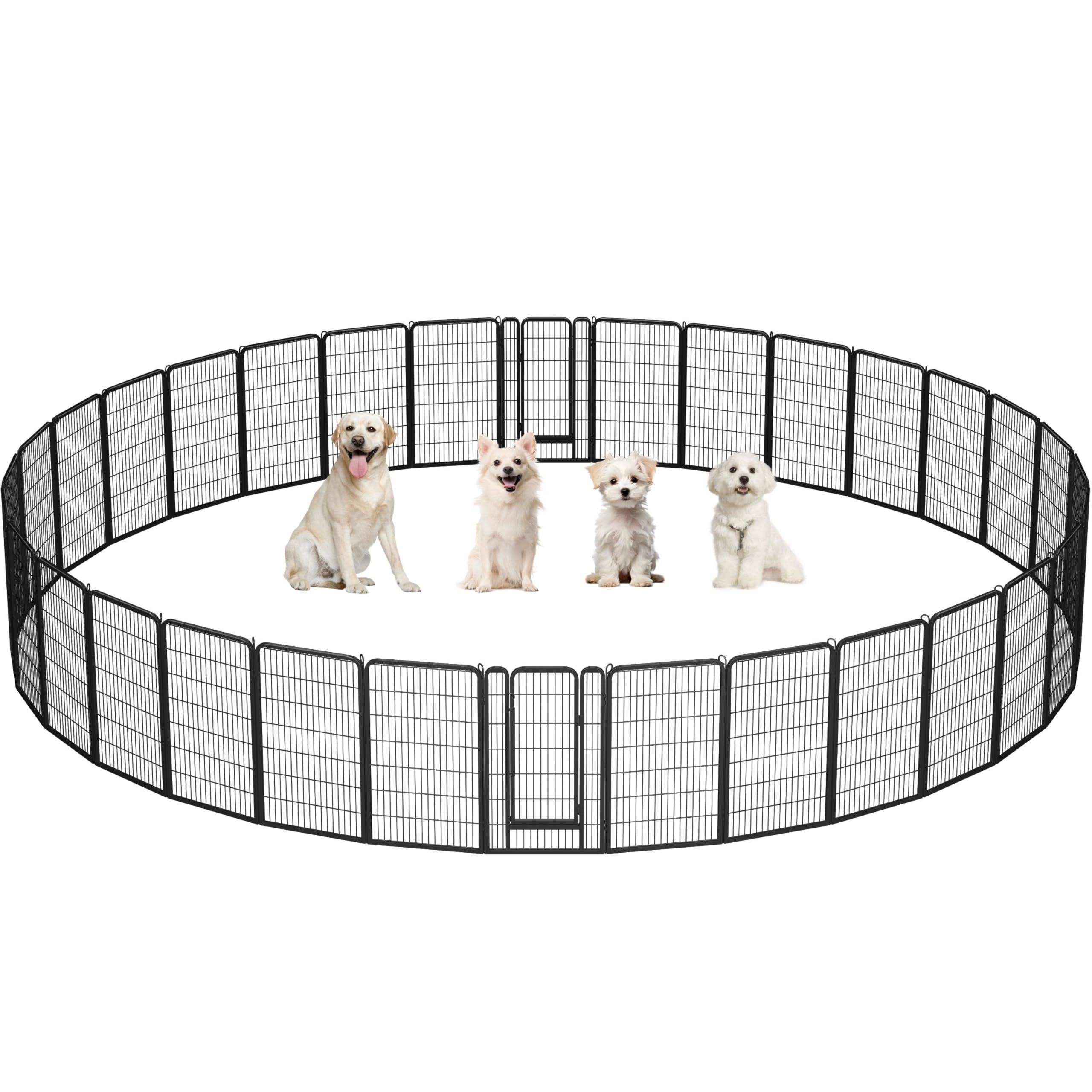 Yaheetech Dog Playpen Outdoor, 47 inch 32 Panels Dog Pen Indoor Heavy Duty Puppy Exercise Pen Metal Pet Fence for RV Camping/Yard/Garden