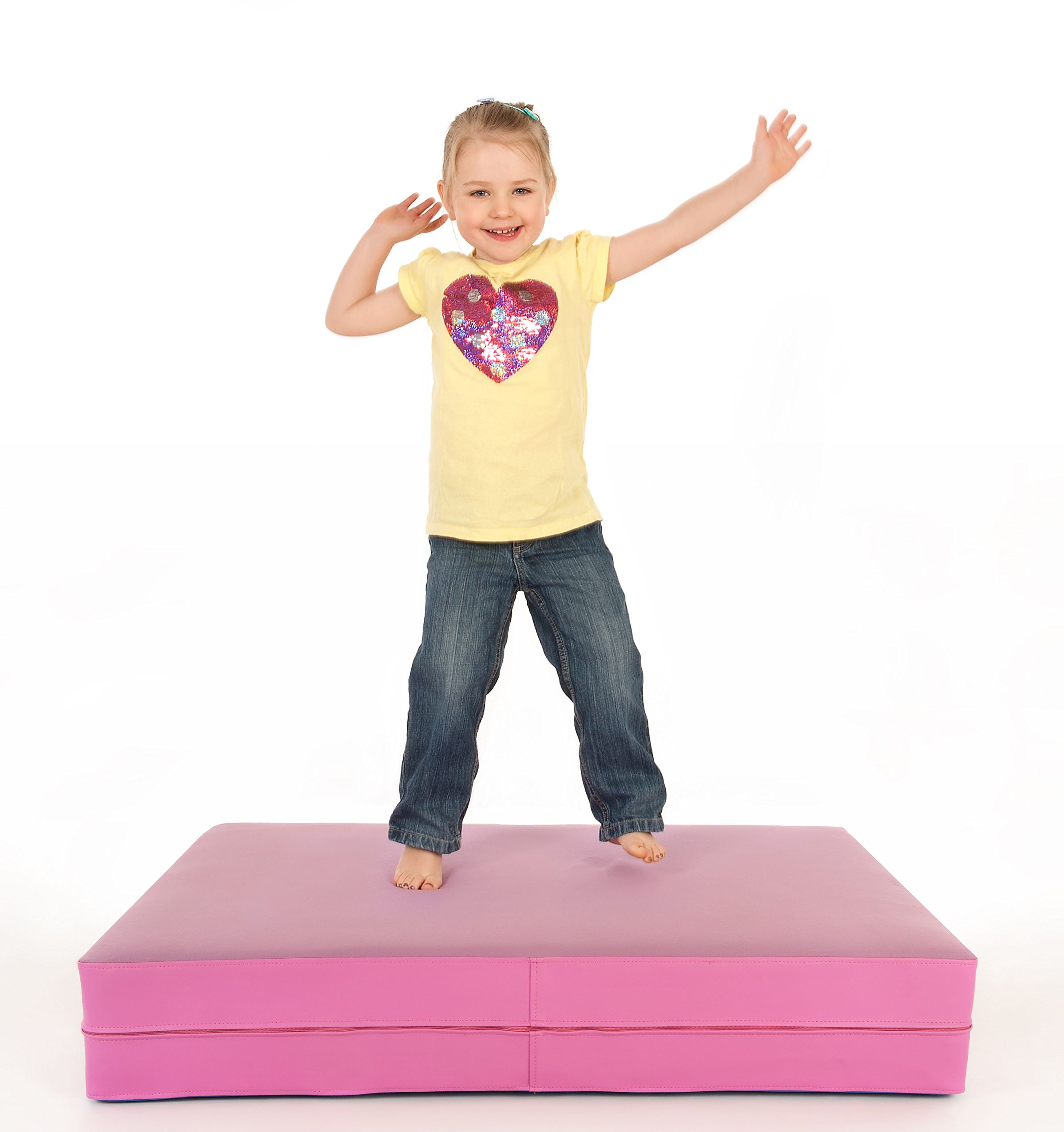 Hüpfmatratze - ab 1 Jahre - Turn Matte für Kinder - Spiel Matratze zum Toben - Hüpfen - Balancieren Lavendel/Pink