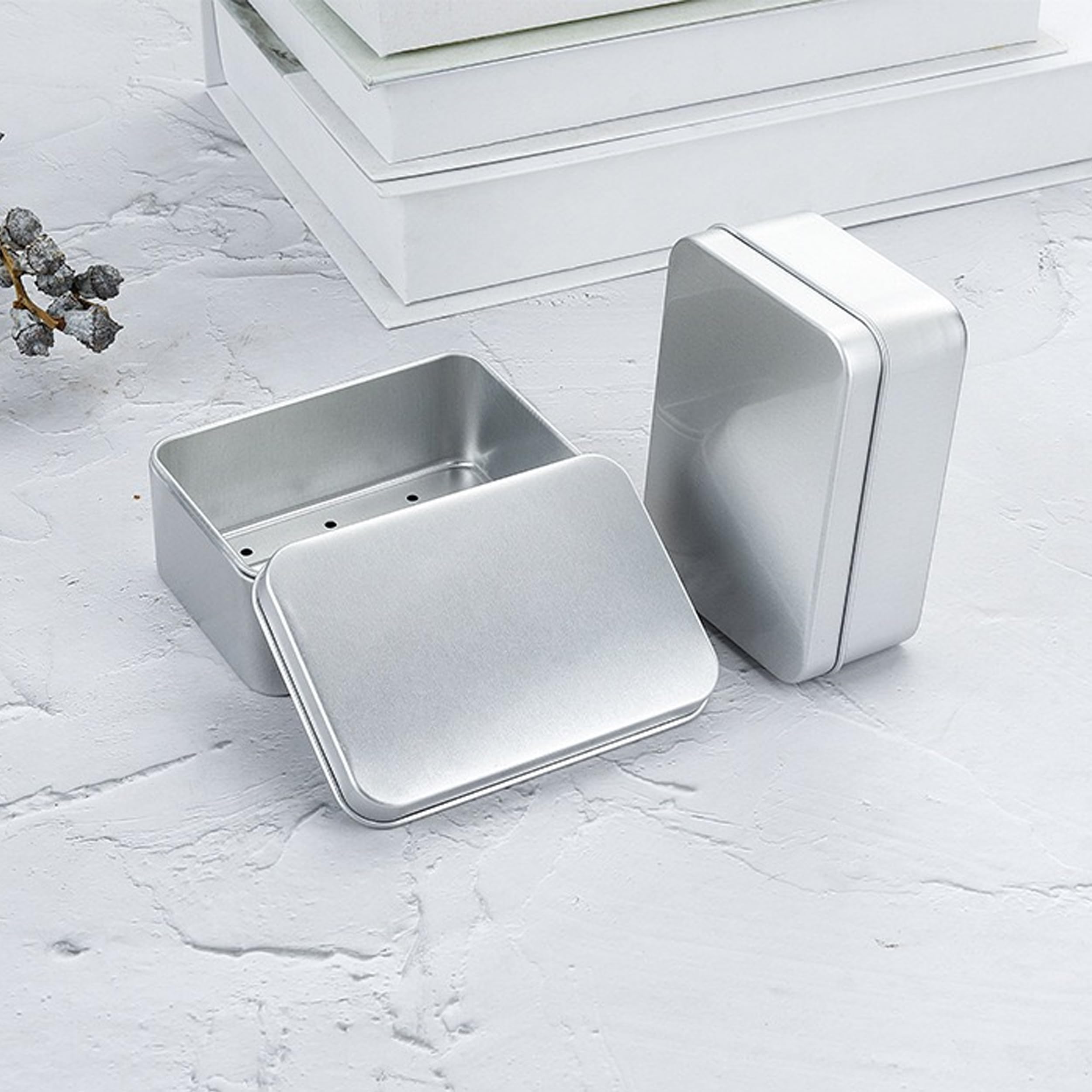 Soap Tin, 3 Pcs Soap Tins Made of Aluminum 9.6×6.8×3cm, Aluminum Soap Dish Holder - Image 3