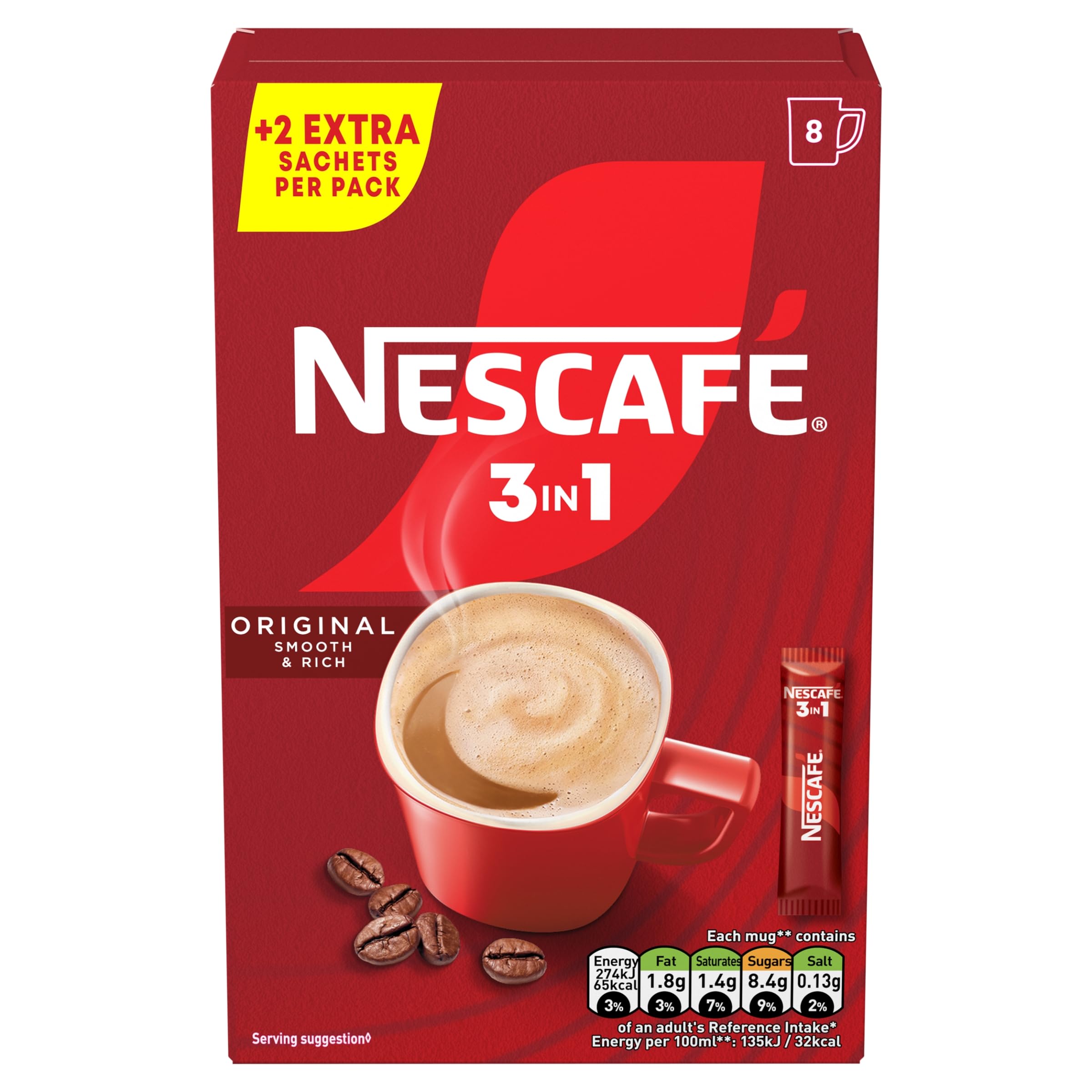 Nescafe Nescafé 3 In 1'S Original (1 Pack 8 Drinks)