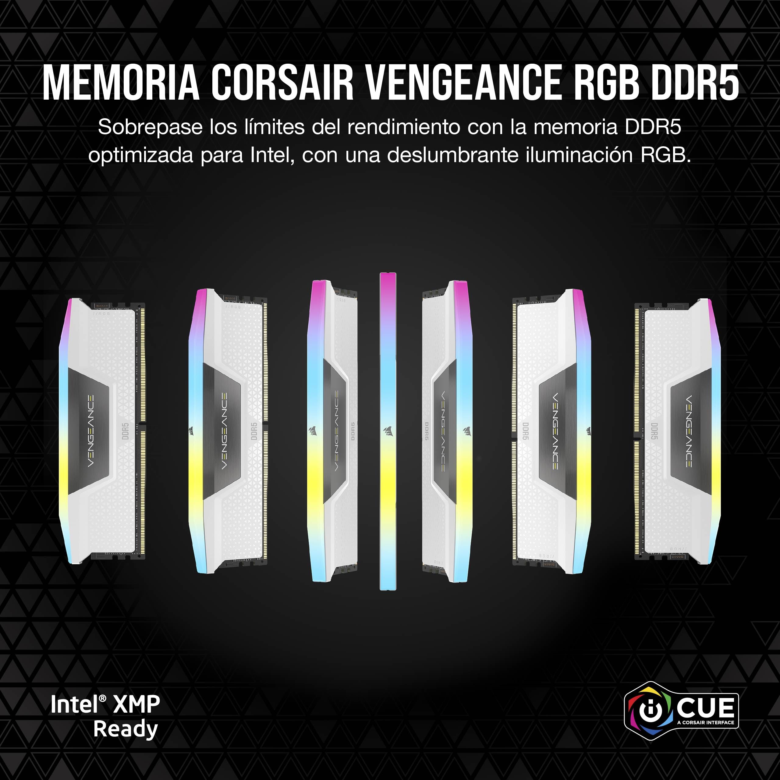 CORSAIR Vengeance RGB DDR5 RAM 32GB (2x16GB) hasta 6400MHz CL36