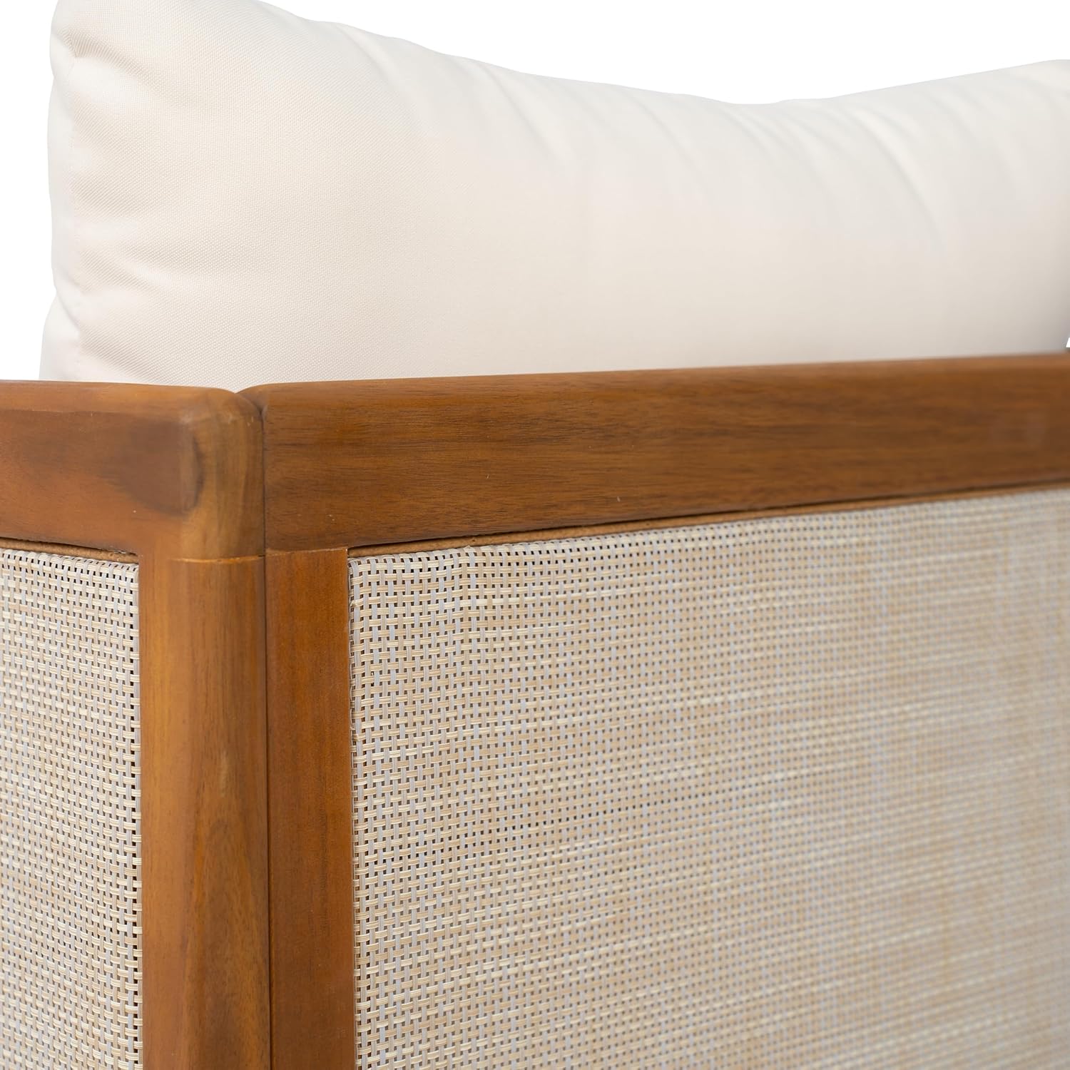 Christopher Knight Home Paola Set of 2 Acacia Wood Lounge Chair Outdoor with Cushion, Wooden Comfy Patio Chair, Deep Seating Accent Chair for Patio Furniture Set, Teak+Beige