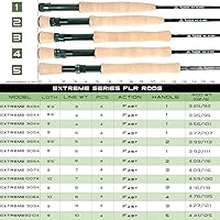 Vista 3 de M MAXIMUMCATCH Maxcatch Extreme - Caña de pescar con mosca de grafito extremo, 4 piezas, 9 pies con carbono IM6 en blanco, guías cromadas duro