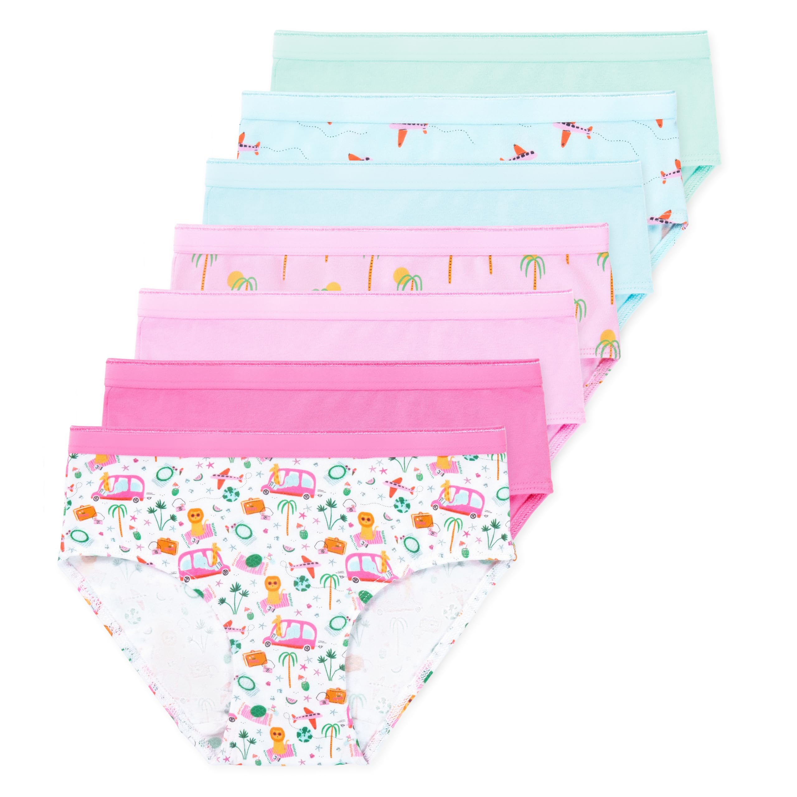 Lucky Me Jamie Performance Girls Briefs Childrens Underwear 7 pack