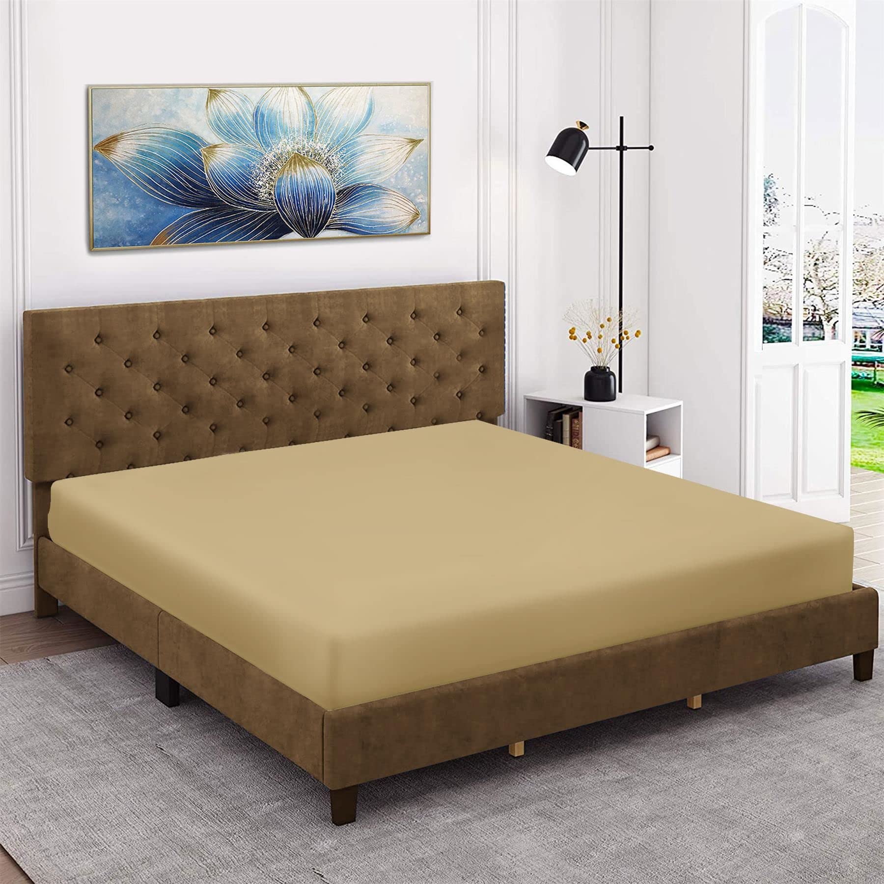 A2Z Easy Iron Percale Fitted Sheet Cotton Single Double King Super King Bed Sheet