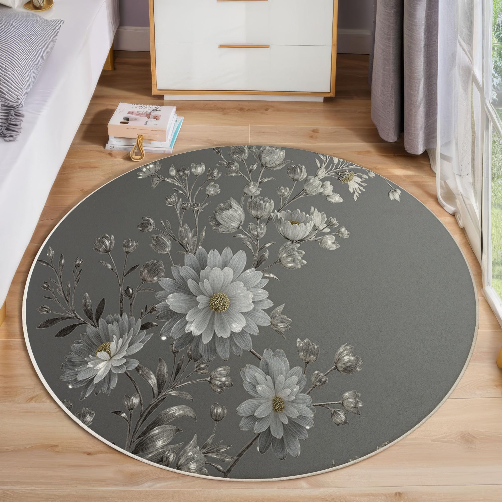 Tapis rond antidérapant lavable pour éviter les glissades dans le bureau