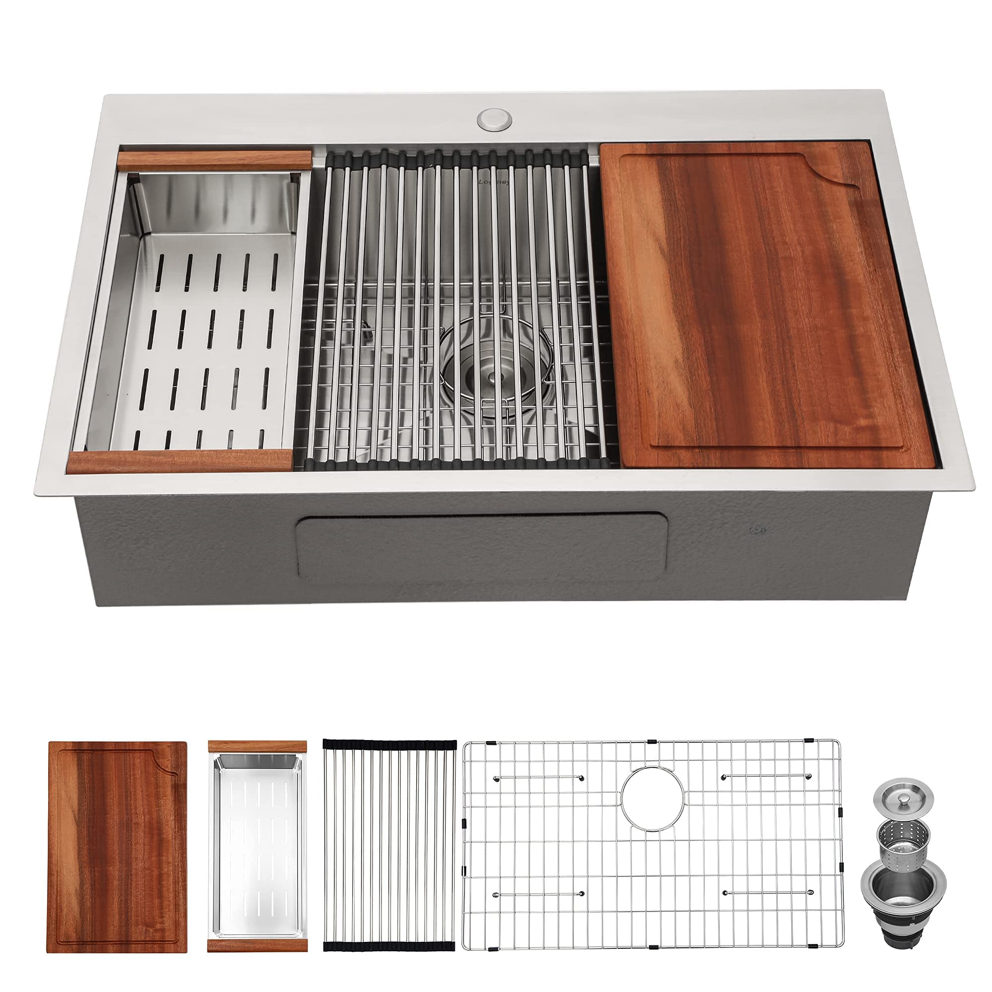 Buy 30 Drop In Kitchen Sink Logmey 30 inch Kitchen Sink Top Ledge