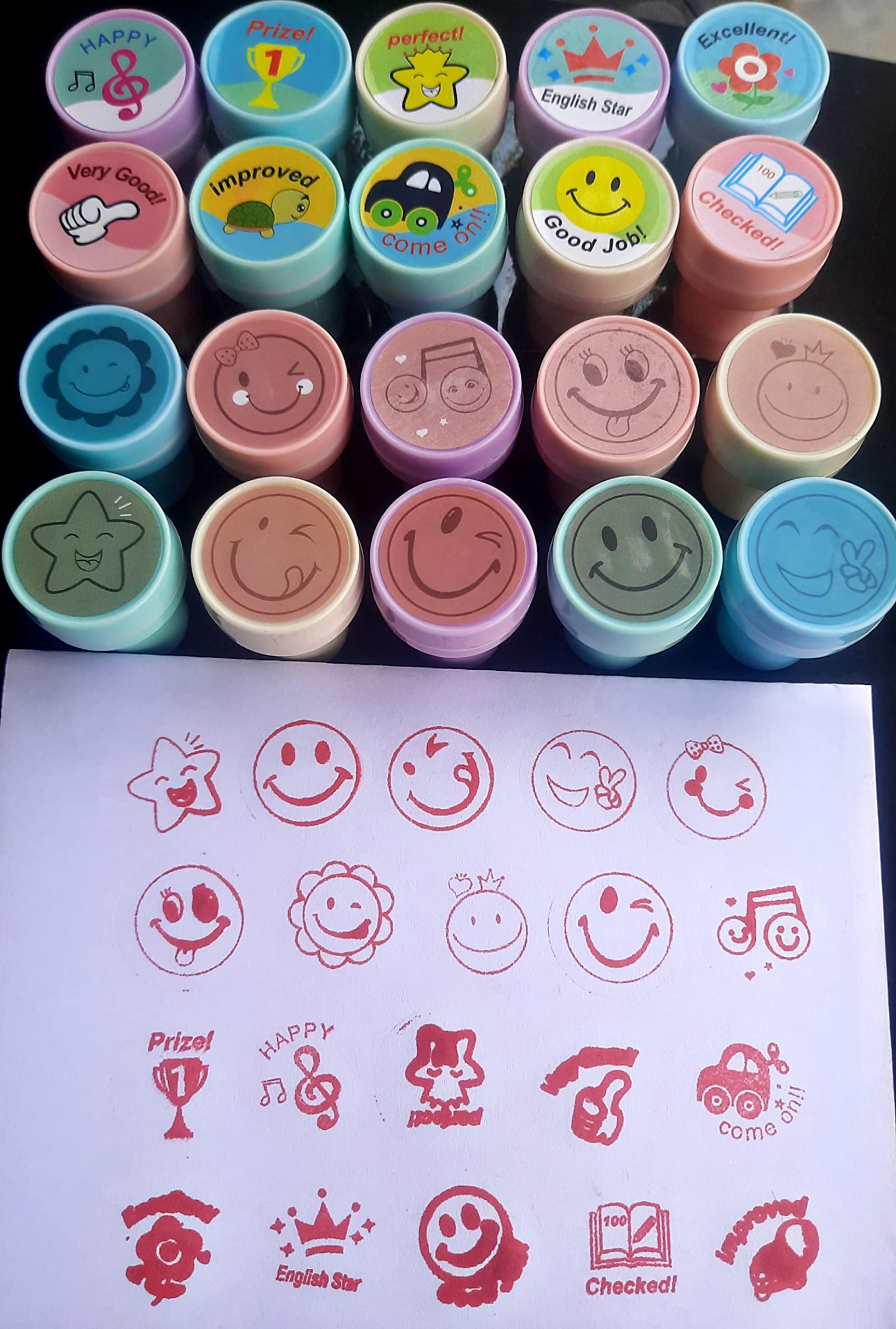 MSGH Stamps for Kids | Set of 10 Stamp - Also can be Used as Pencil Tops - Prefect Gift for Teachers Parents and Students (20 Stamps(10 Welldone+10Ssmiley)) (B0C3DKSWBK) Amazon Price History, Amazon Price Tracker