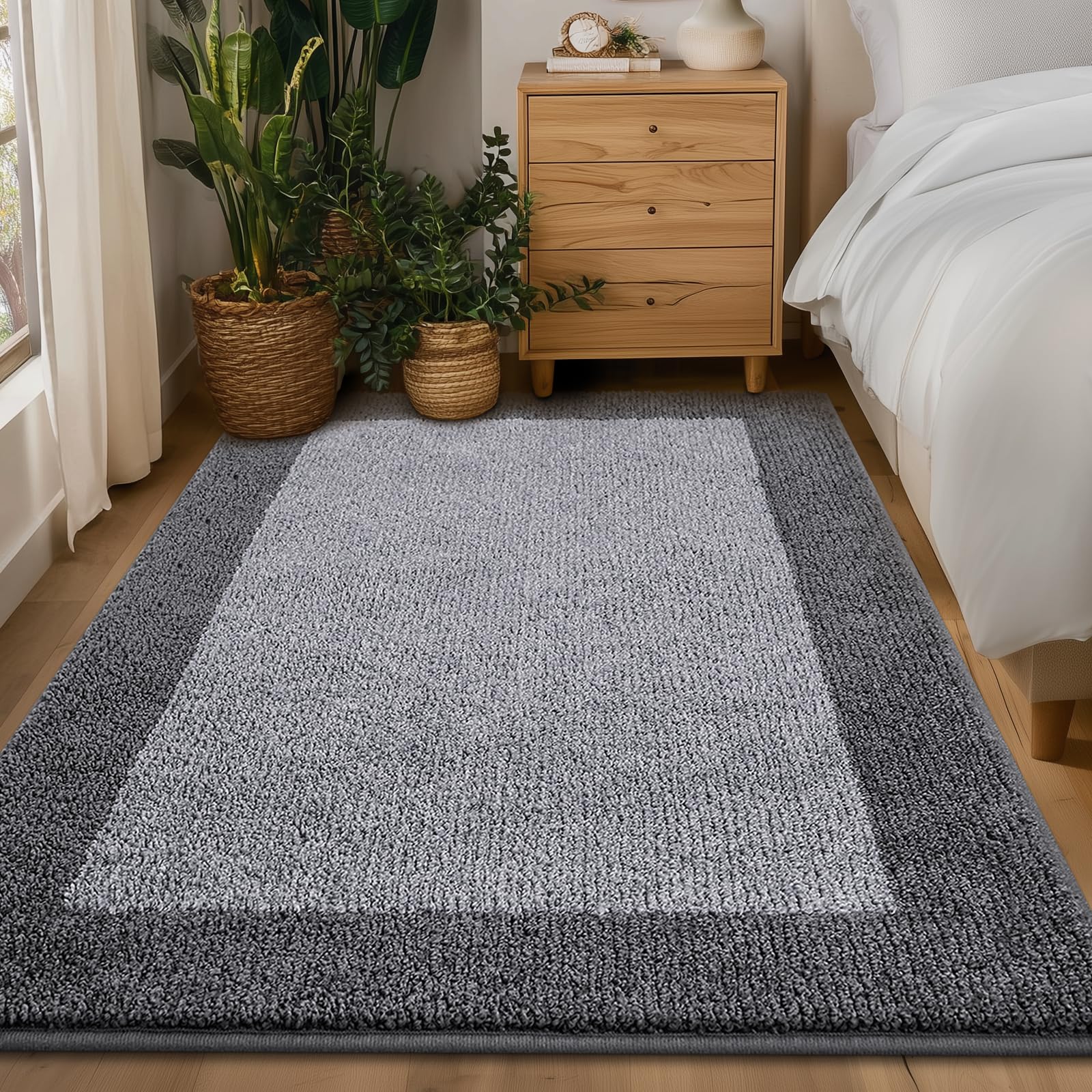 DOMUSTEX Waschbar Teppich Läufer, Eingangsteppich, Schmutzfangmatte Innen, rutschfeste Fussmatte für Küche, Schlafzimmer, Flur
