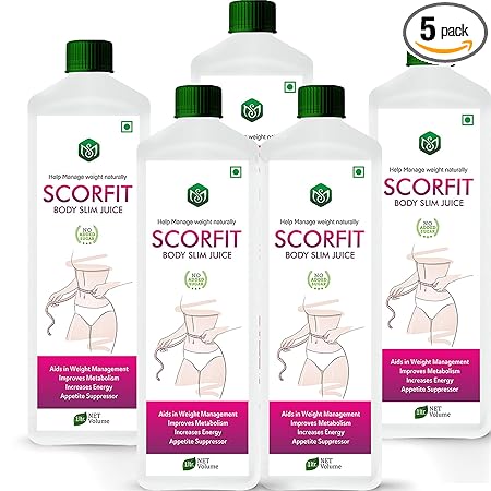 Scorlife Scorfit body slim Juice 1000ml. | Naturally Weight Management | Pack of 5