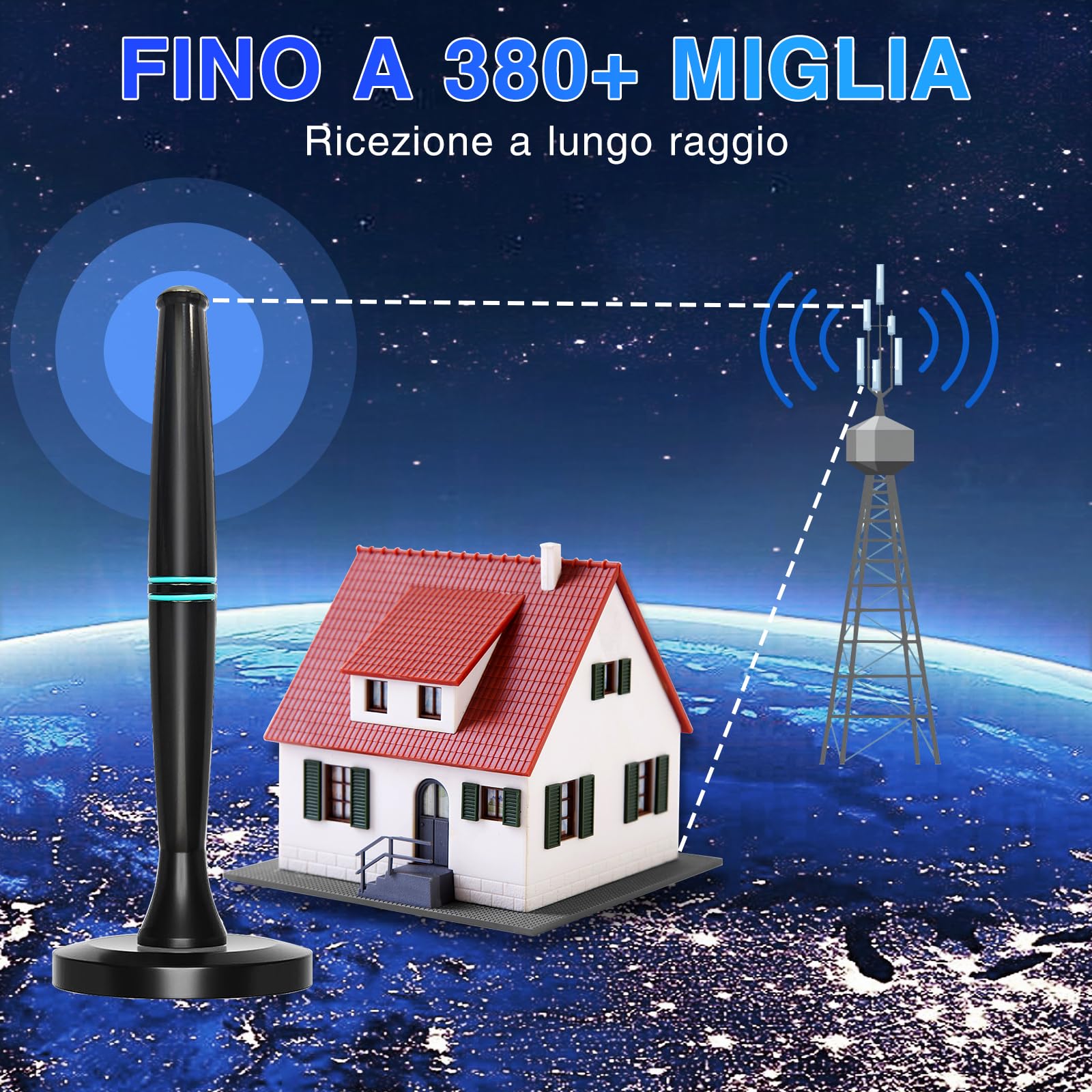 Antenna TV Interna Digitale - 380 Miglia Di Portata Per HDTV 4K - Foto 7