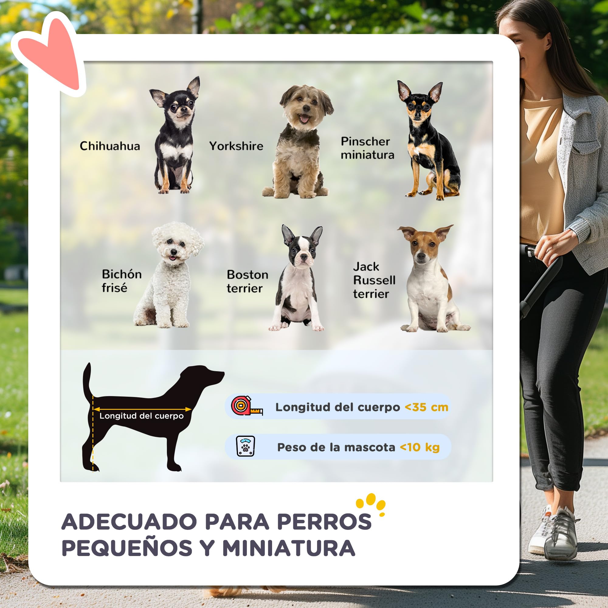 PawHut Carrito para Perros Plegable 3 en 1 Cochecito para Mascotas Carrito para Perros Pequeños con Vagón Desmontable Cesta de Almacenaje Correas de Seguridad y Cojín Carga 15 kg Negro