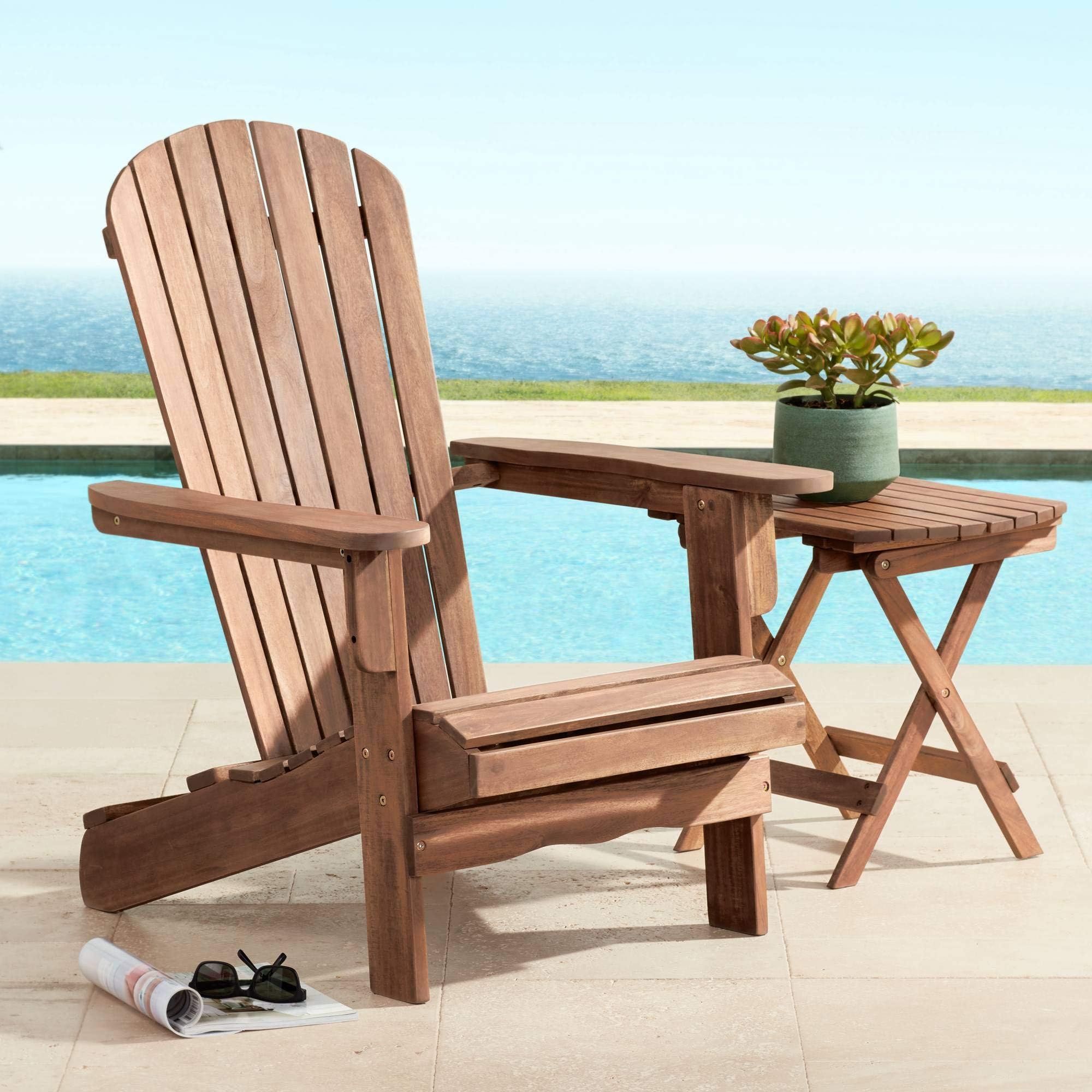 Cape Cod Natural Wood Adirondack Chair