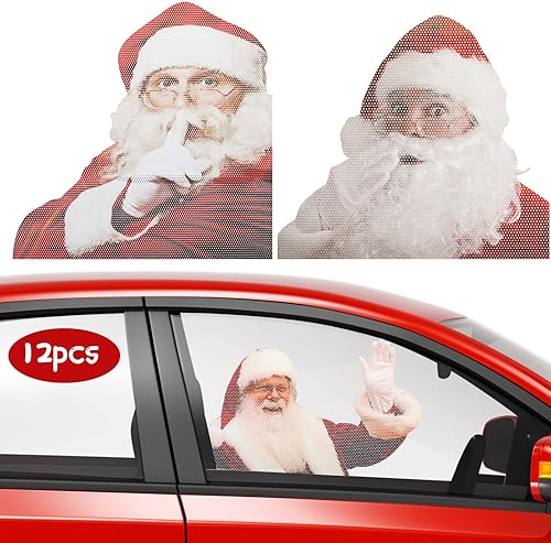 Calcomanías de Navidad para ventana trasera de automóvil calcomanías de PVC y Papá Noel calcomanías para ventana de automóvil calcomanías divertidas