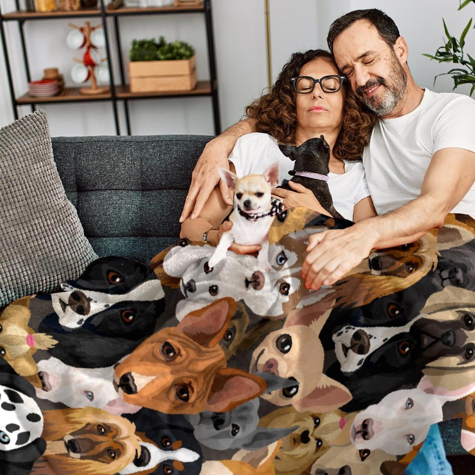 Couverture Polaire Chien Chiot Couverture Microfibre Chaude Et Douce Jeté De Canapé Couverture 150×200cm