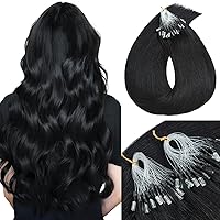 Vista 9 de MY-LADY Extensiones de cabello humano con punta I Tip, 100 hebras, 16 pulgadas, mezcla de castaño dorado, rubio decolorado, extensiones de cabello