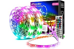 phopollo 65.6FT Led Lights for Bedroom with Remote Control