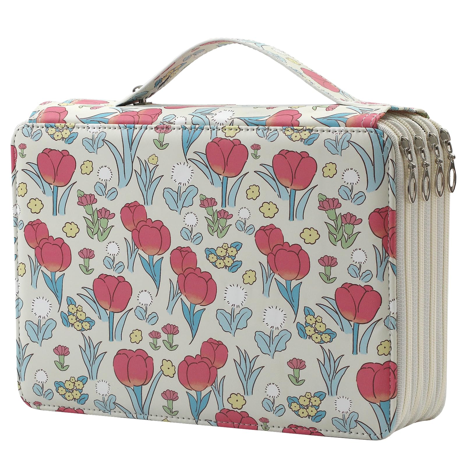 HMZSP 200 Slots Colored Pencil Case, Large Pencil Pouch Organizer with Elastic Loops for Colored Pencils & Art Gel Pens