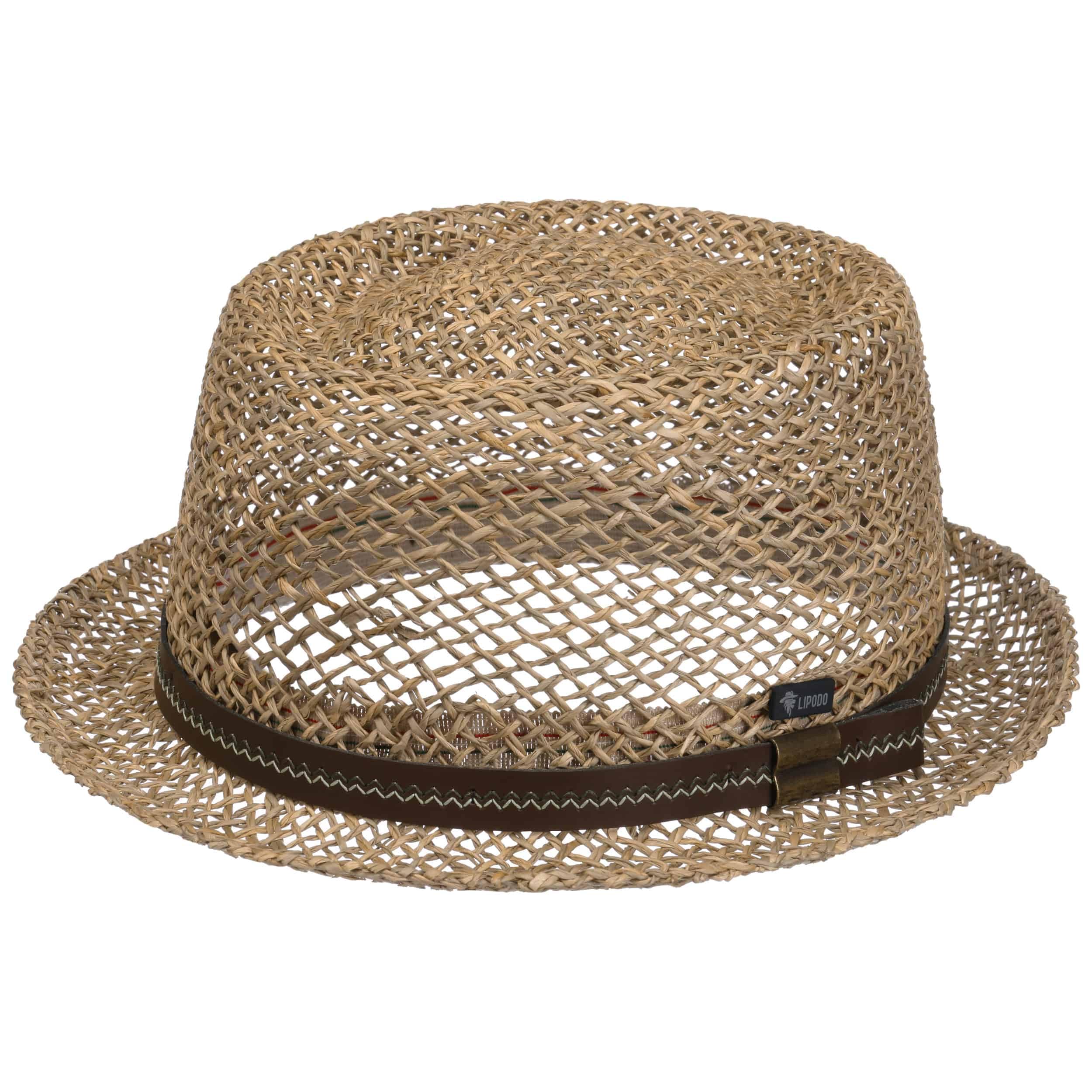 Lipodo CHAPEAUSHOP Pork Pie Chapeau Paille ventile Fabrique en Italie Unisexe Printemps Ete