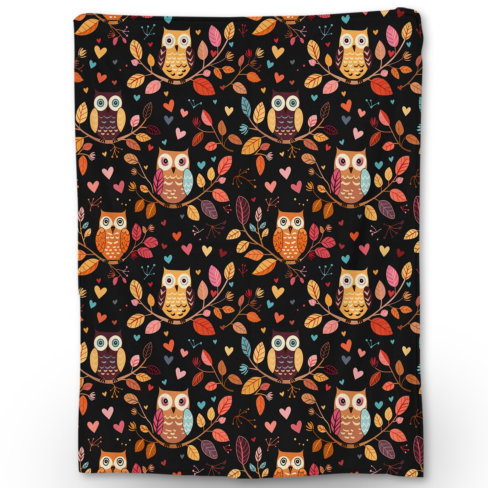 Ti Caldi Cute Cartoon Owl Blanket | Soft Warm Fuzzy Lightweight Flannel Throw Blanket Perfect for Couch, Bed, Travel & Outdoor Use, Cozy Blankets for