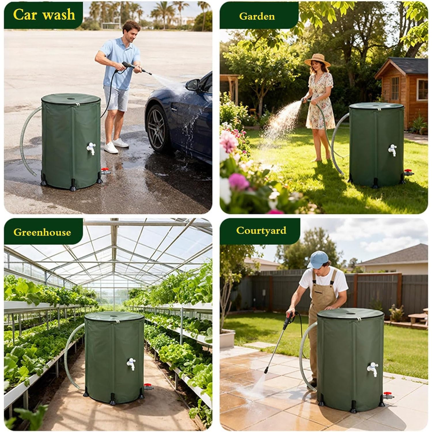 Sistema Plegable De Recolección De Agua De Lluvia Colector，Azul：160L | Sistema Plegable De Recolección De Agua De Lluvia, Barril de Agua de Lluvia, depósito portátil para almacenamiento