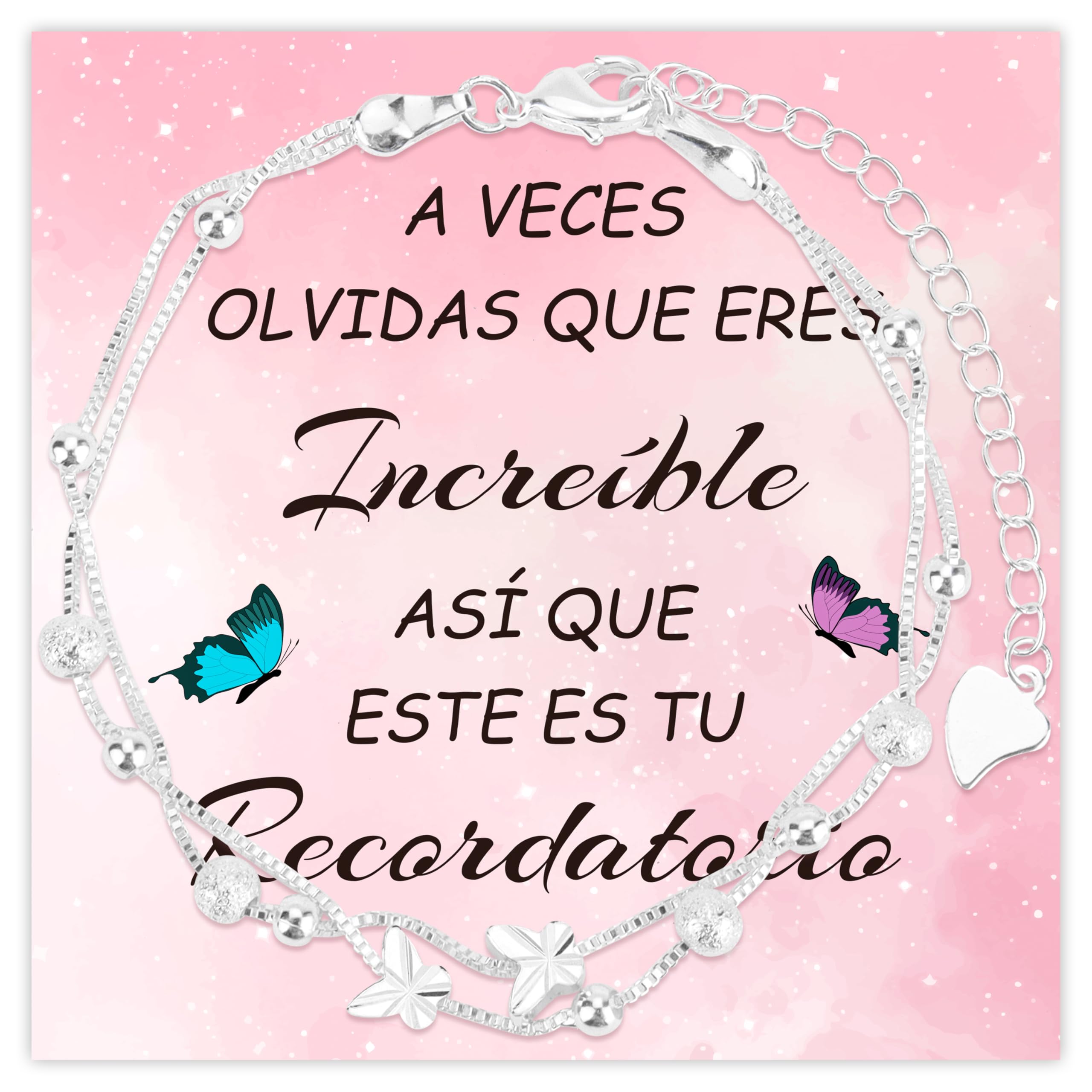 Rebundex Pulsera Plata Regalos Originales para Mujer Pulseras Regalos para Mujer Cumpleaños Navidad Día de San Valentín Madre Mama Amiga Novia — view 8