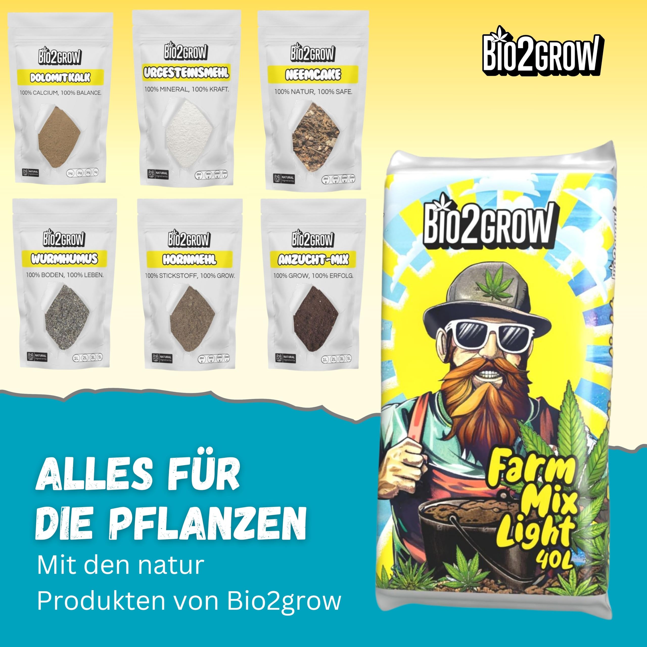 Organische Dünger Set XL - Grow Anbau Outdoor Indoor Pulver Automatik Sativa Indica