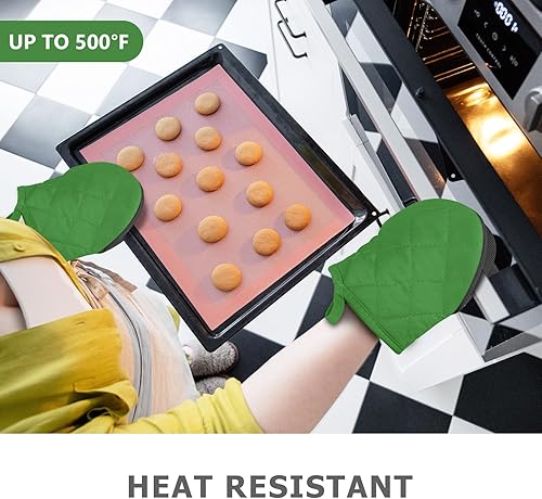 Miniatura 2 de 1 par de guantes cortos para horno, guantes de silicona para horno de cocina, resistentes al calor, 500 , mini guantes para horno con superficies de
