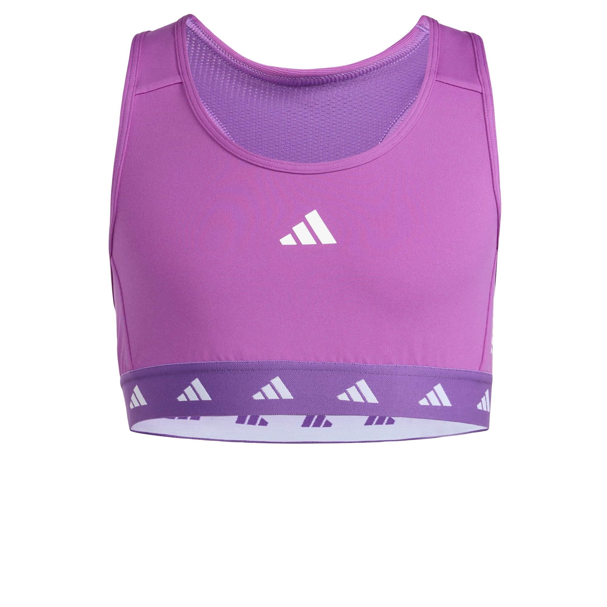 adidas Girl's Techfit Power React Bra, Active Purple/White, 14-15 Years