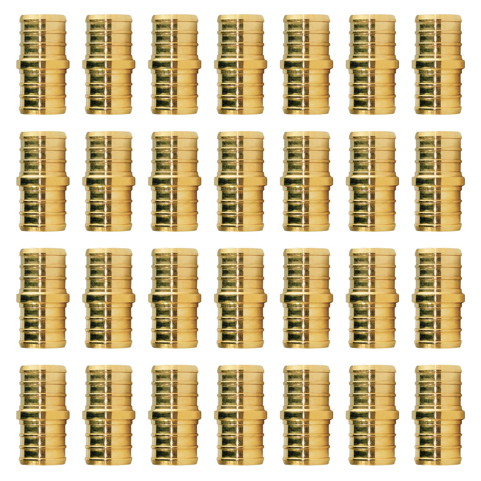 WiseWater 28 accesorios PEX de 3/4 pulgadas, 3/4 pulgadas, accesorios de latón de acoplamiento recto, accesorios de tubería PEX para proyectos de fontanería de tuberías PEX (paquete de 28)
