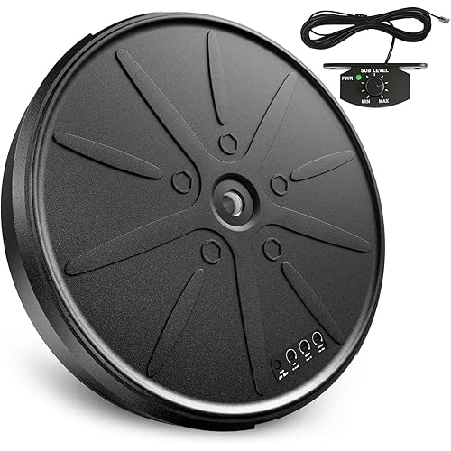Junsun 800W Powered 12" Spare Tire Car Subwoofer with Built-in Amp & Remote - Anti-Theft Hidden Design, Deep Bass, Easy Plug & Play Install for Most Vehicles (Includes Wire Kit)